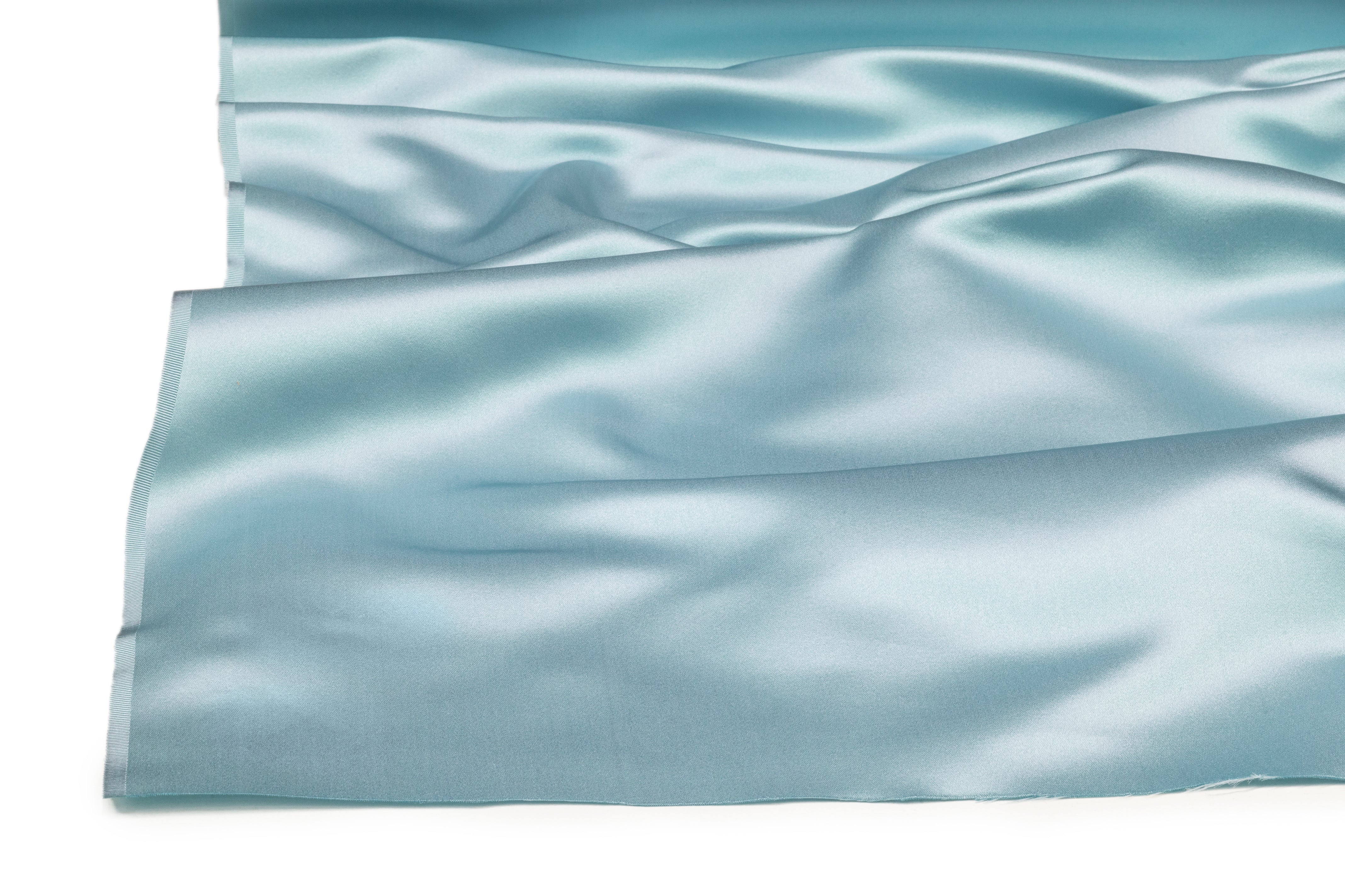Double Faced Italian Silk Duchess Satin - Powder Blue
