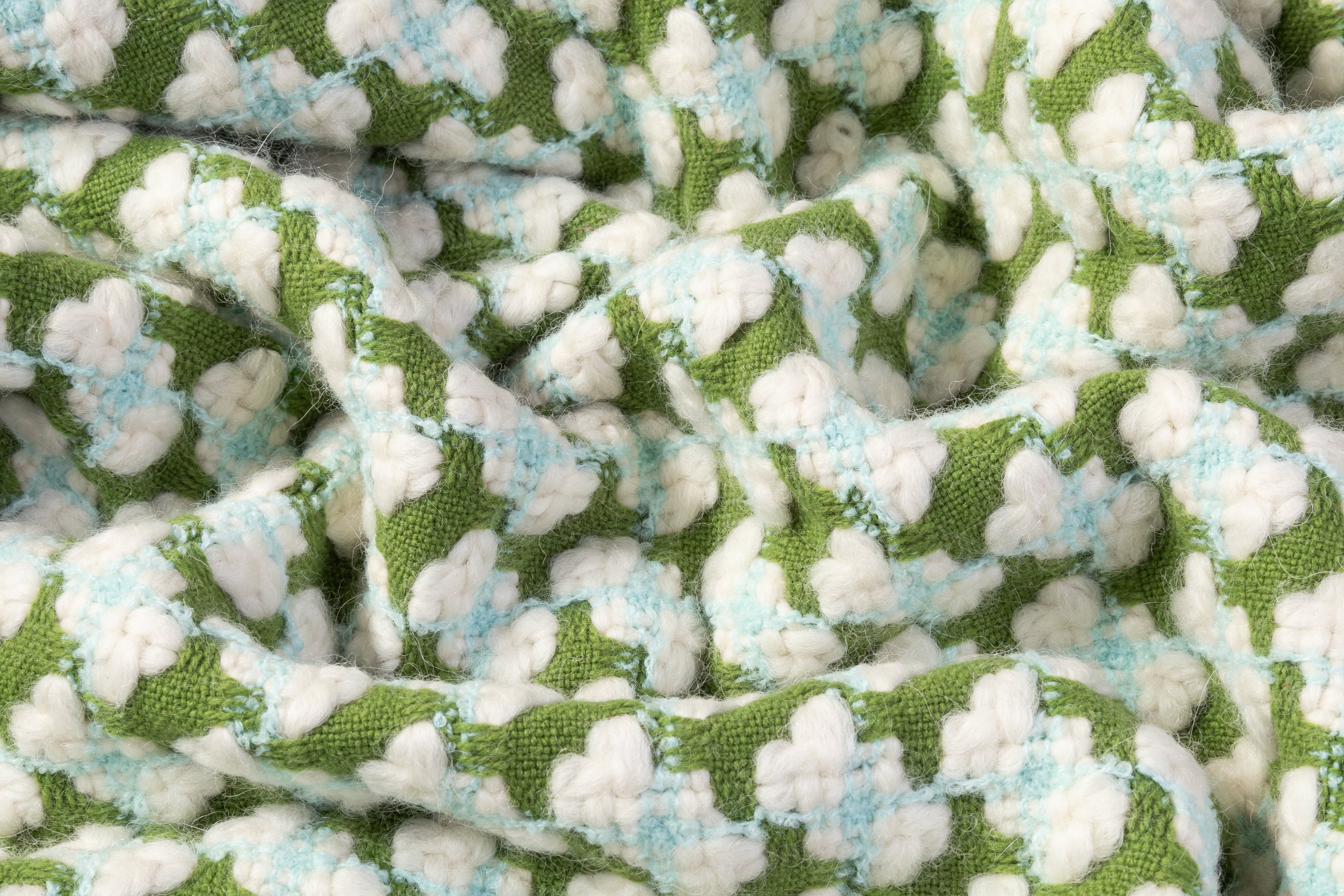Pucci - Italian Wool Alpaca Blend Tweed - Green / Off White / Blue