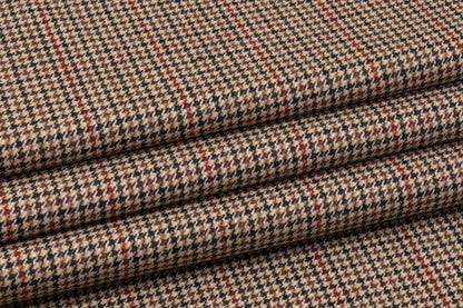 Houndstooth Wool Suiting - Brown