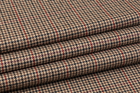 Houndstooth Wool Suiting - Brown