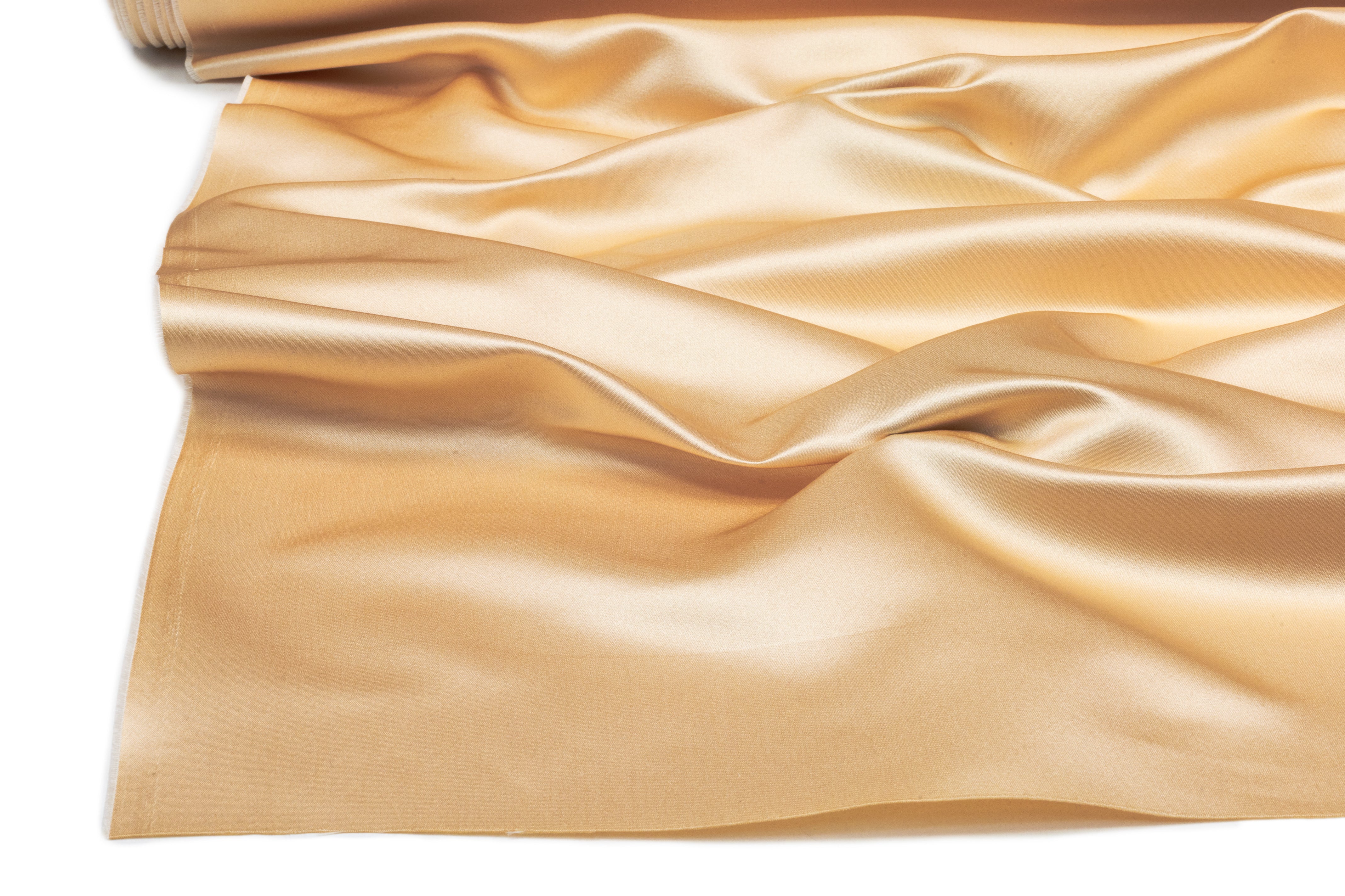 Double Faced Italian Silk Duchess Satin - Champagne Gold