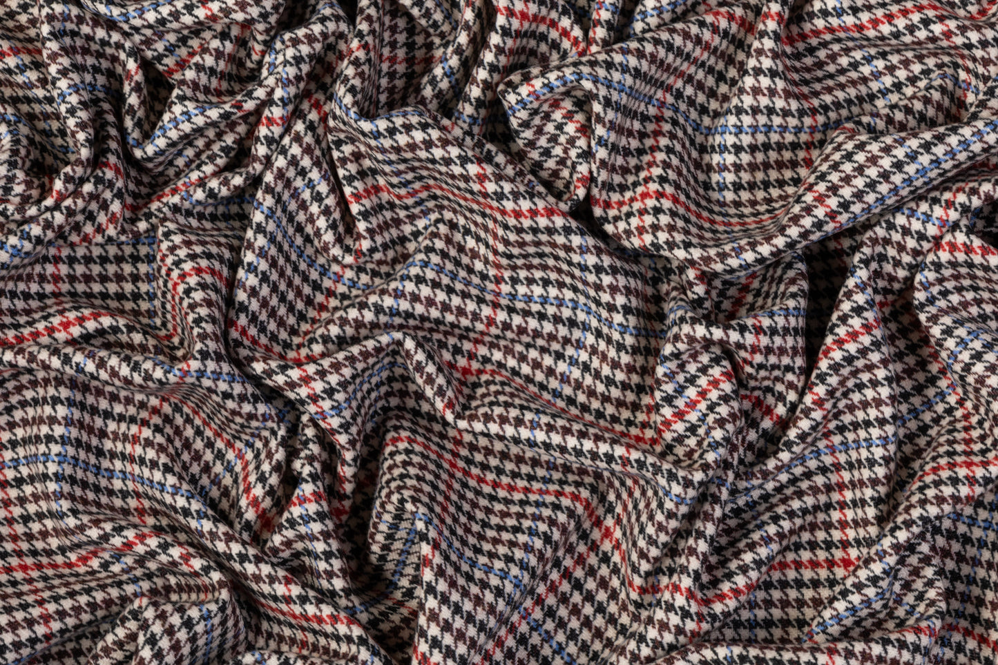 Houndstooth Italian Wool Cashmere Suiting - Multicolor