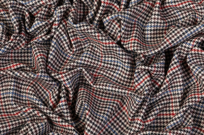 Houndstooth Italian Wool Cashmere Suiting - Multicolor