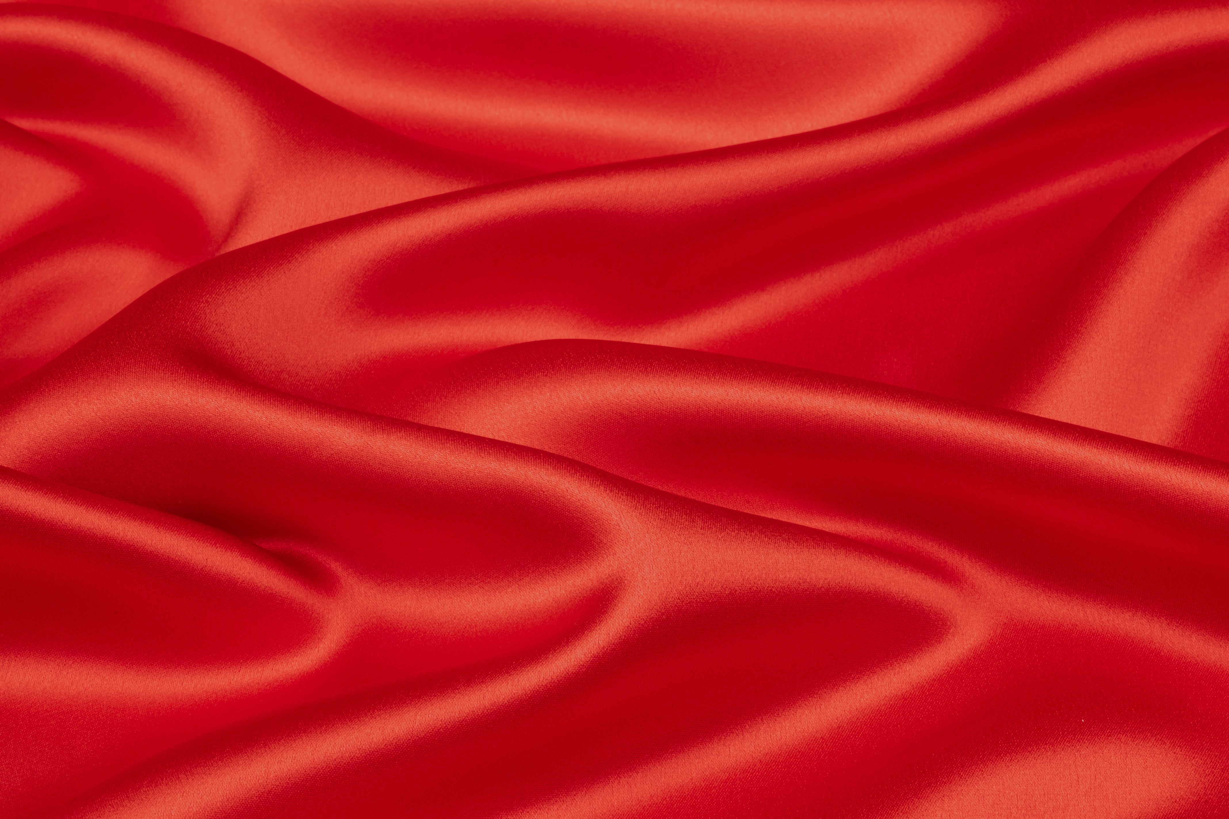 Double Satin Italian Silk Charmeuse - Red Orange