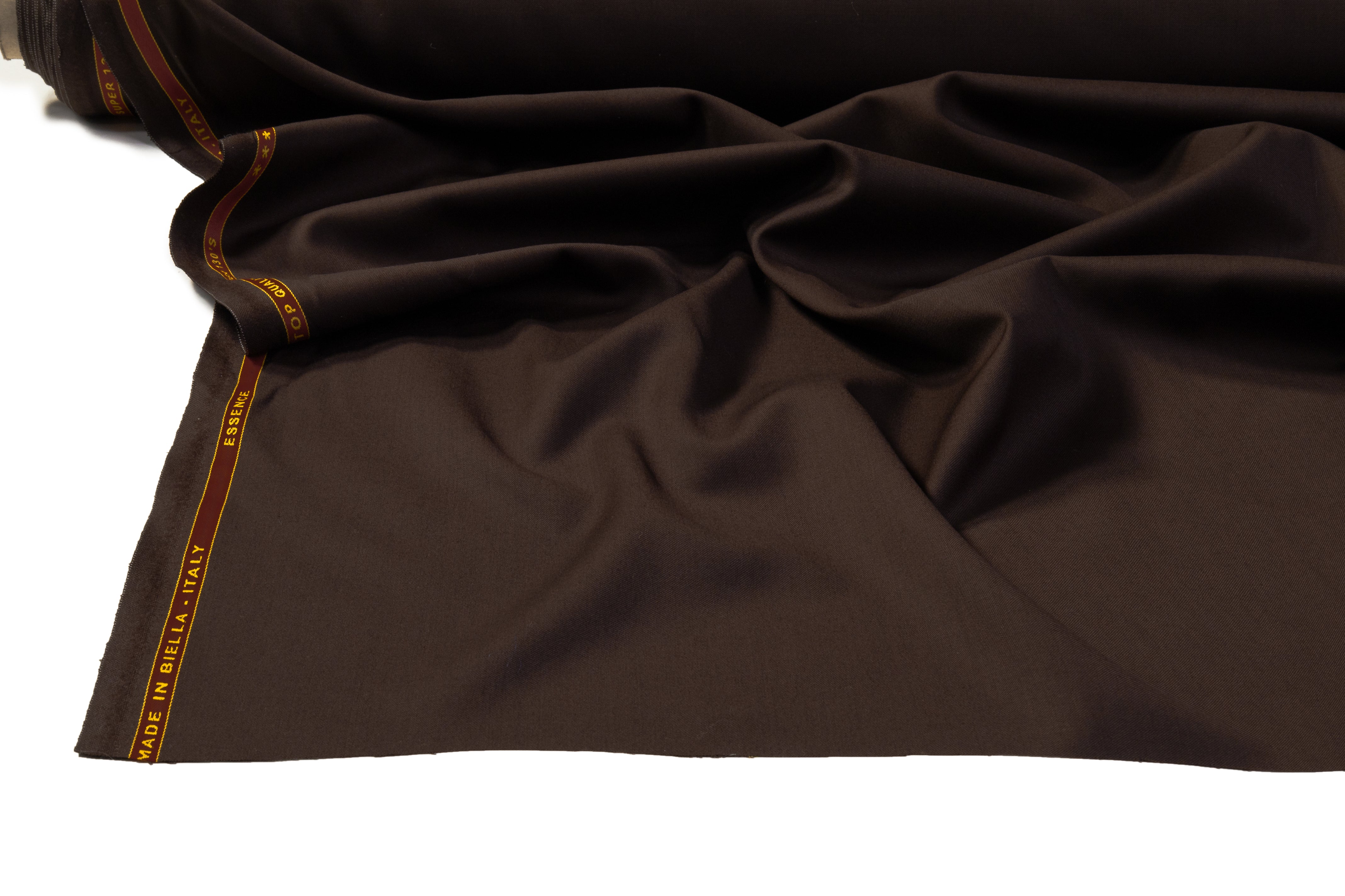 Super 130s Italian Wool Suiting - Dark Brown