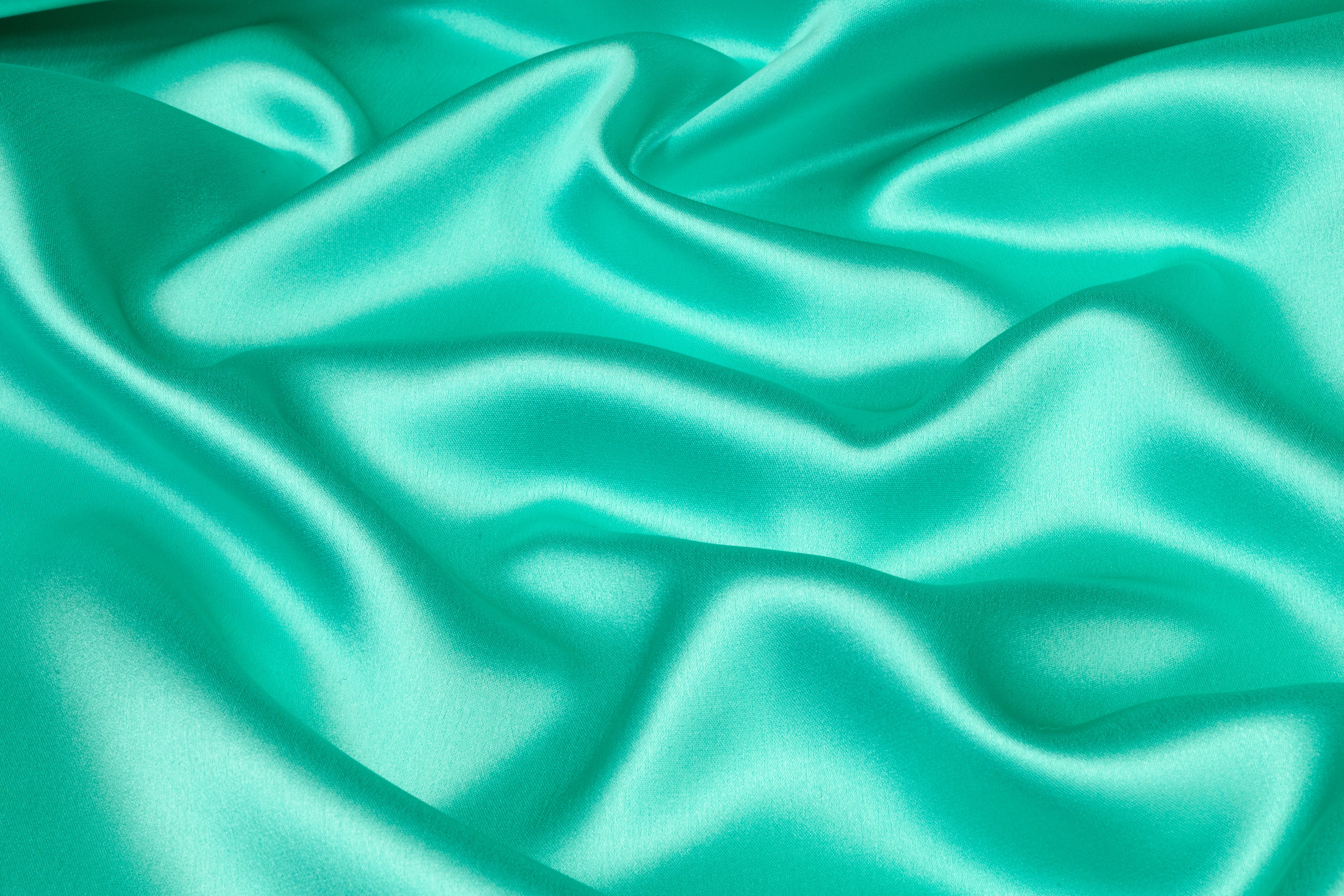 Double Satin Italian Silk Charmeuse - Aqua Green