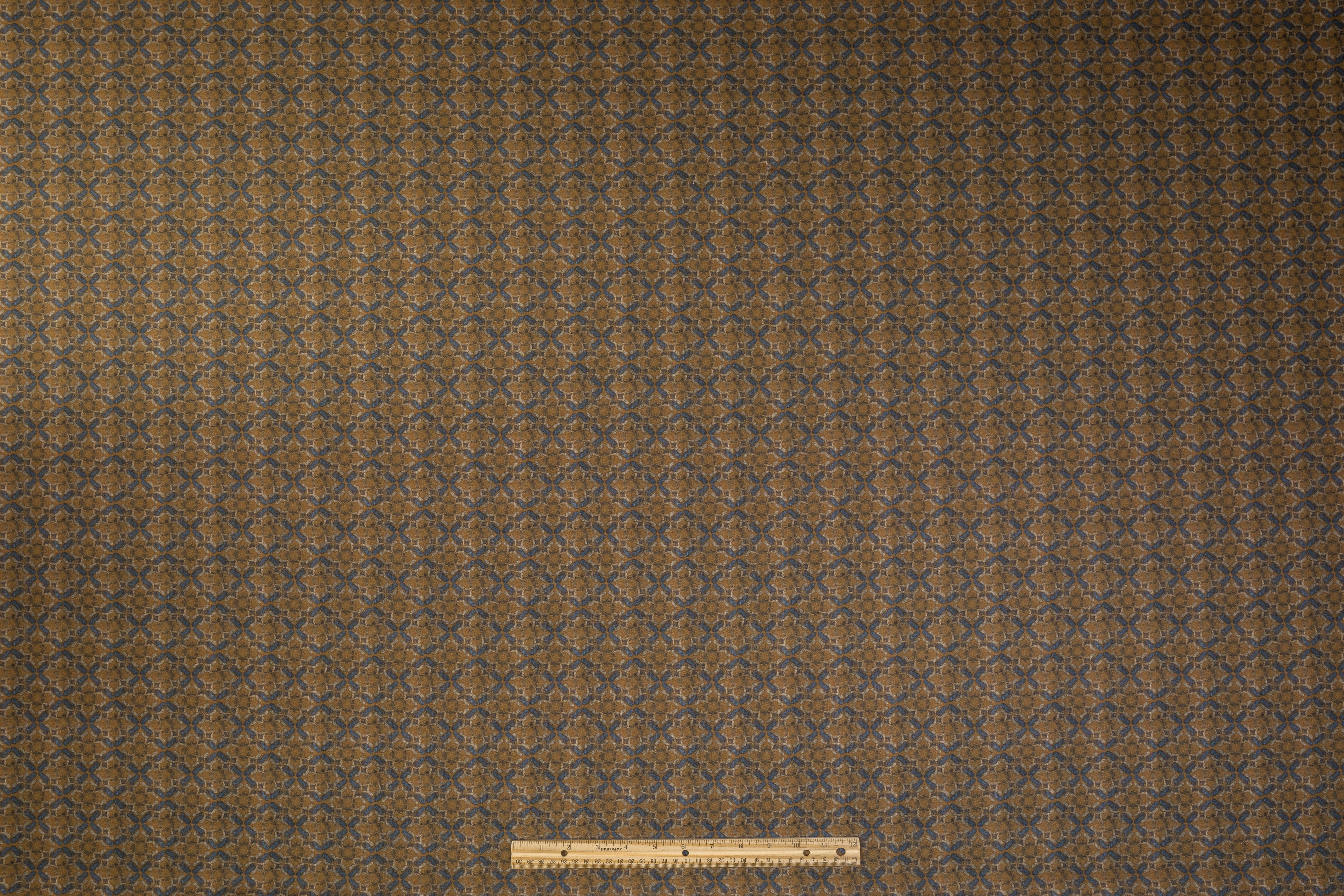 Printed Italian Poly Wool Suiting - Brown