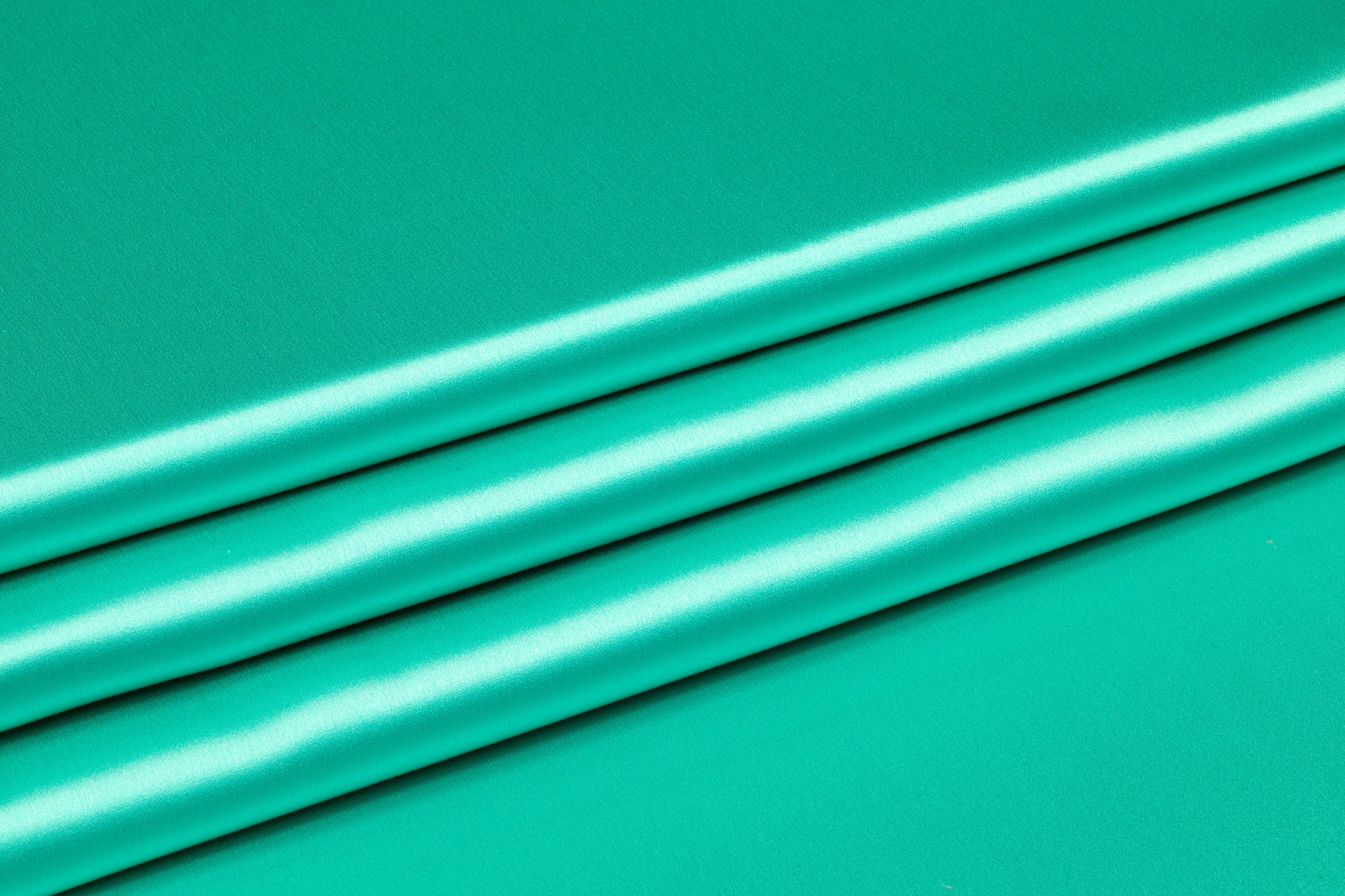 Double Satin Italian Silk Charmeuse - Aqua Green