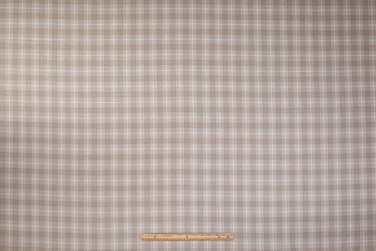 Marlene - Plaid Italian Wool Suiting - Taupe