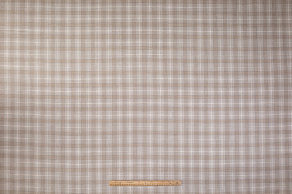 Marlene - Plaid Italian Wool Suiting - Taupe