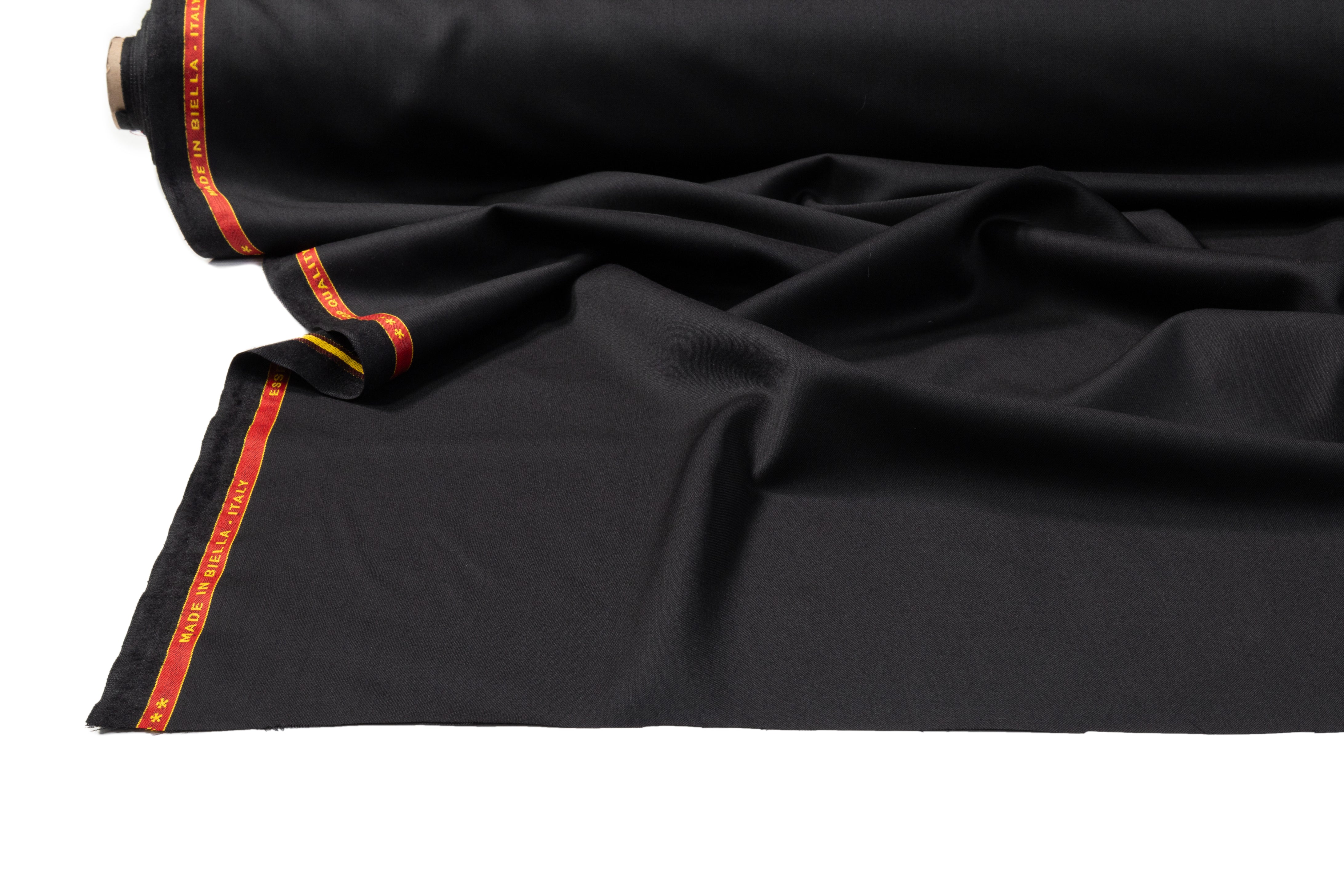 Super 130s Italian Wool Suiting - Black