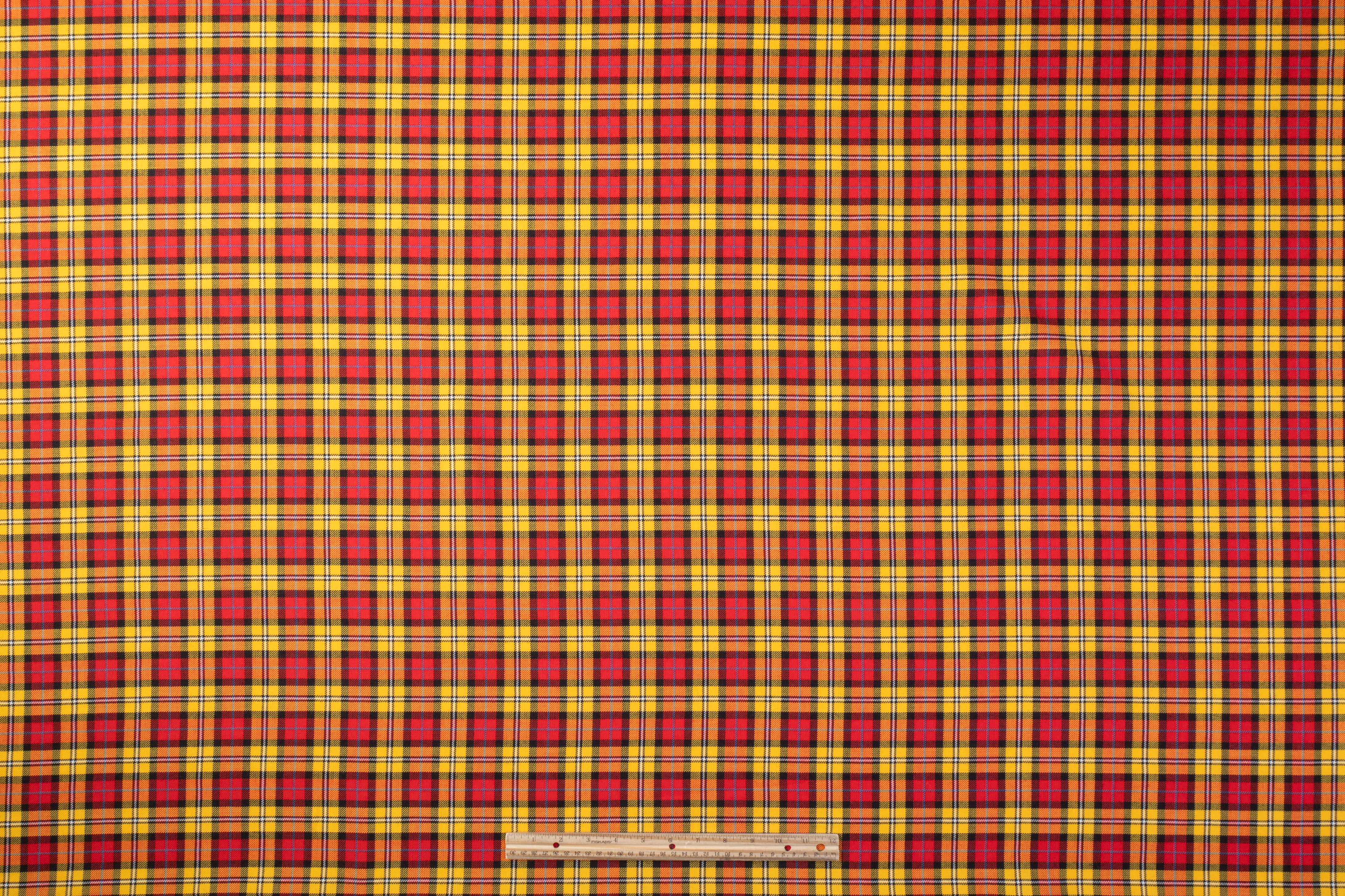 Checked Italian Wool - Red / Yellow