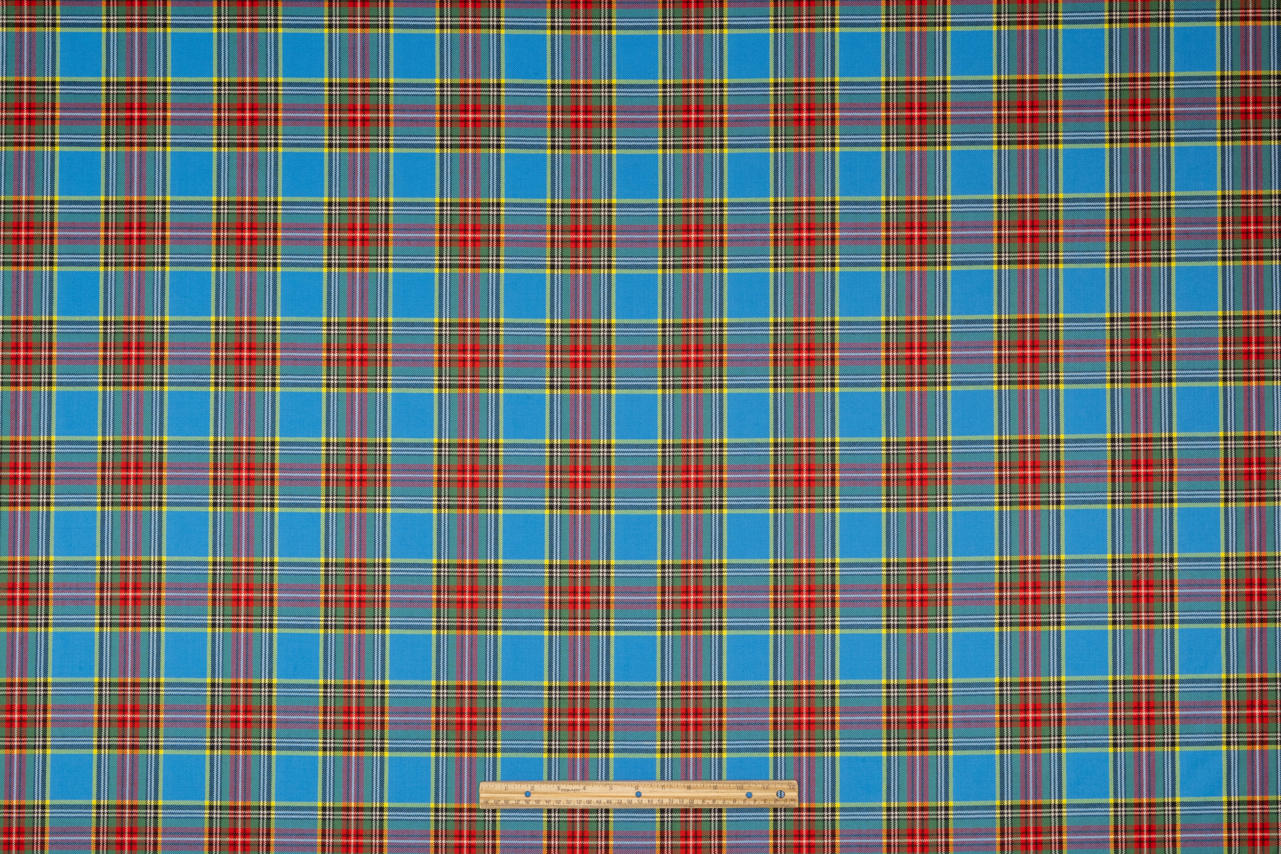Tartan Italian Wool Suiting - Blue / Red / Green / Yellow
