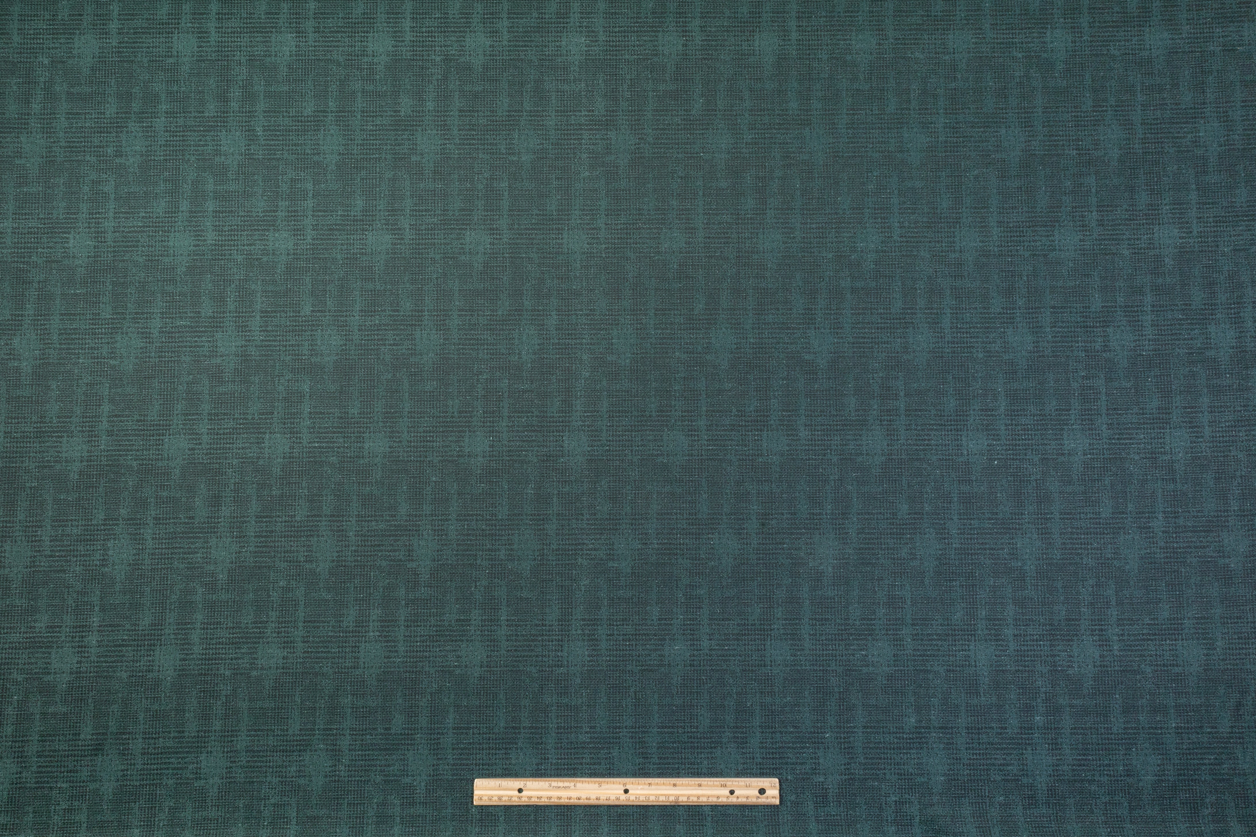 Abstract Checked Italian Wool Suiting - Green