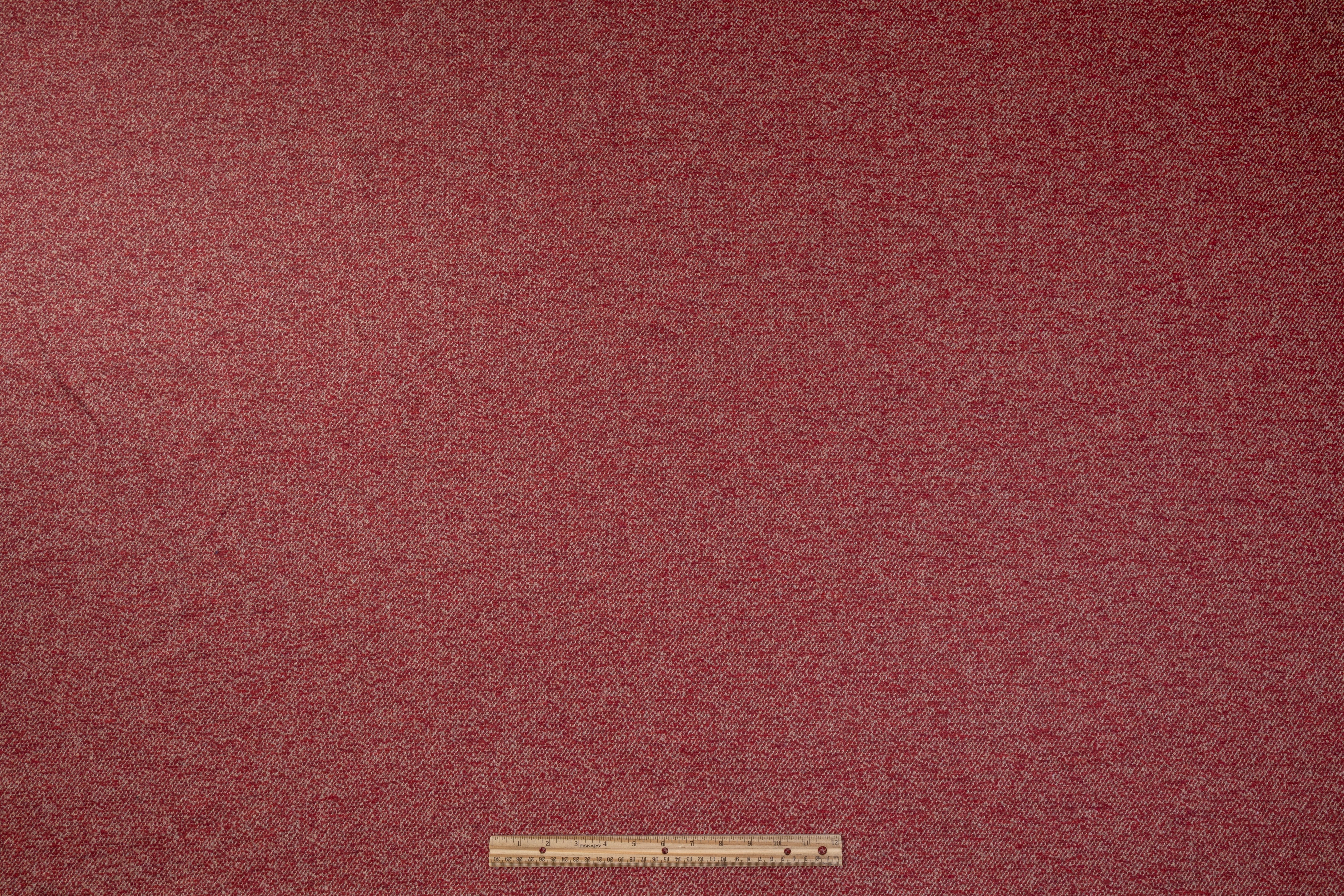 Cerruti - Italian Wool Blend Tweed - Maroon / Beige
