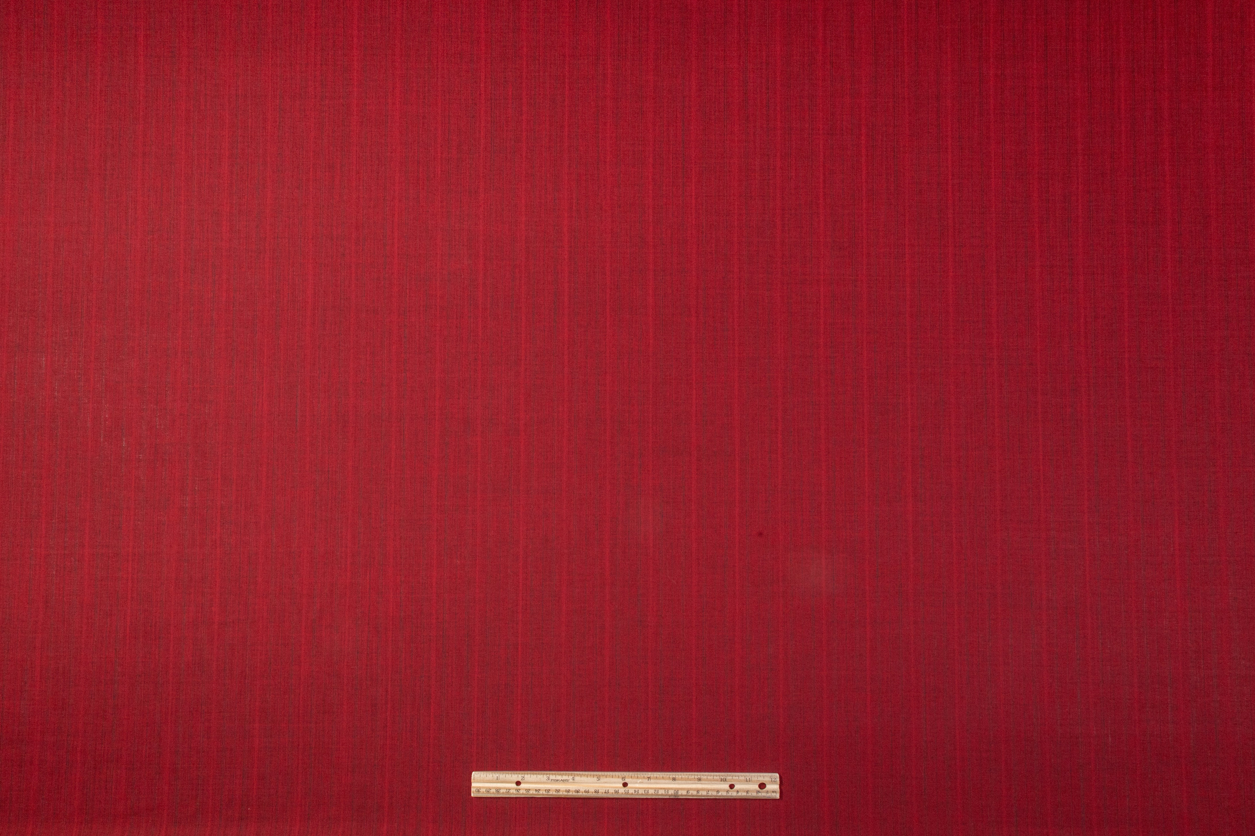 Armani - Striped Italian Wool Suiting - Red / Black