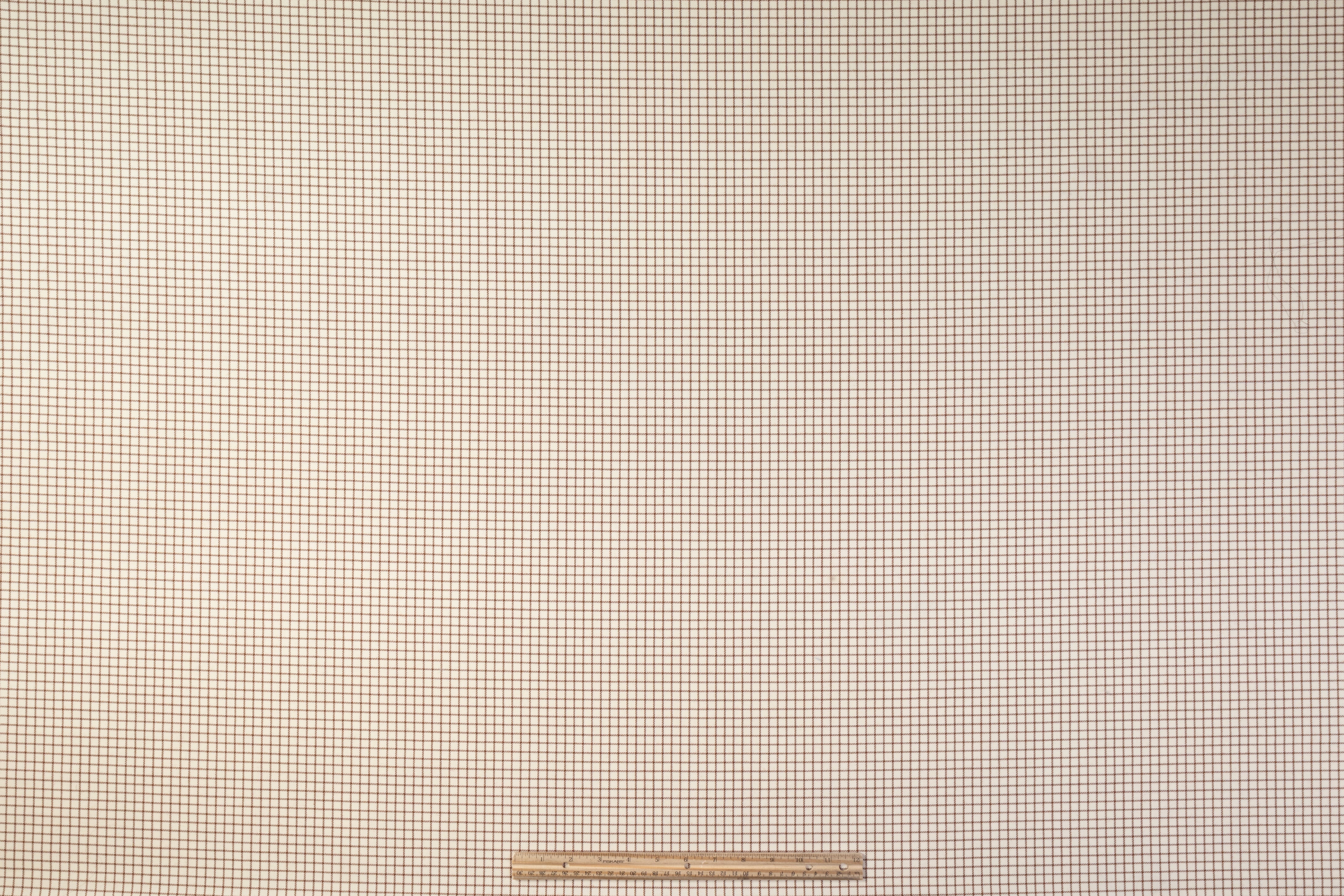 Checked Italian Wool Twill - Brown / Ivory