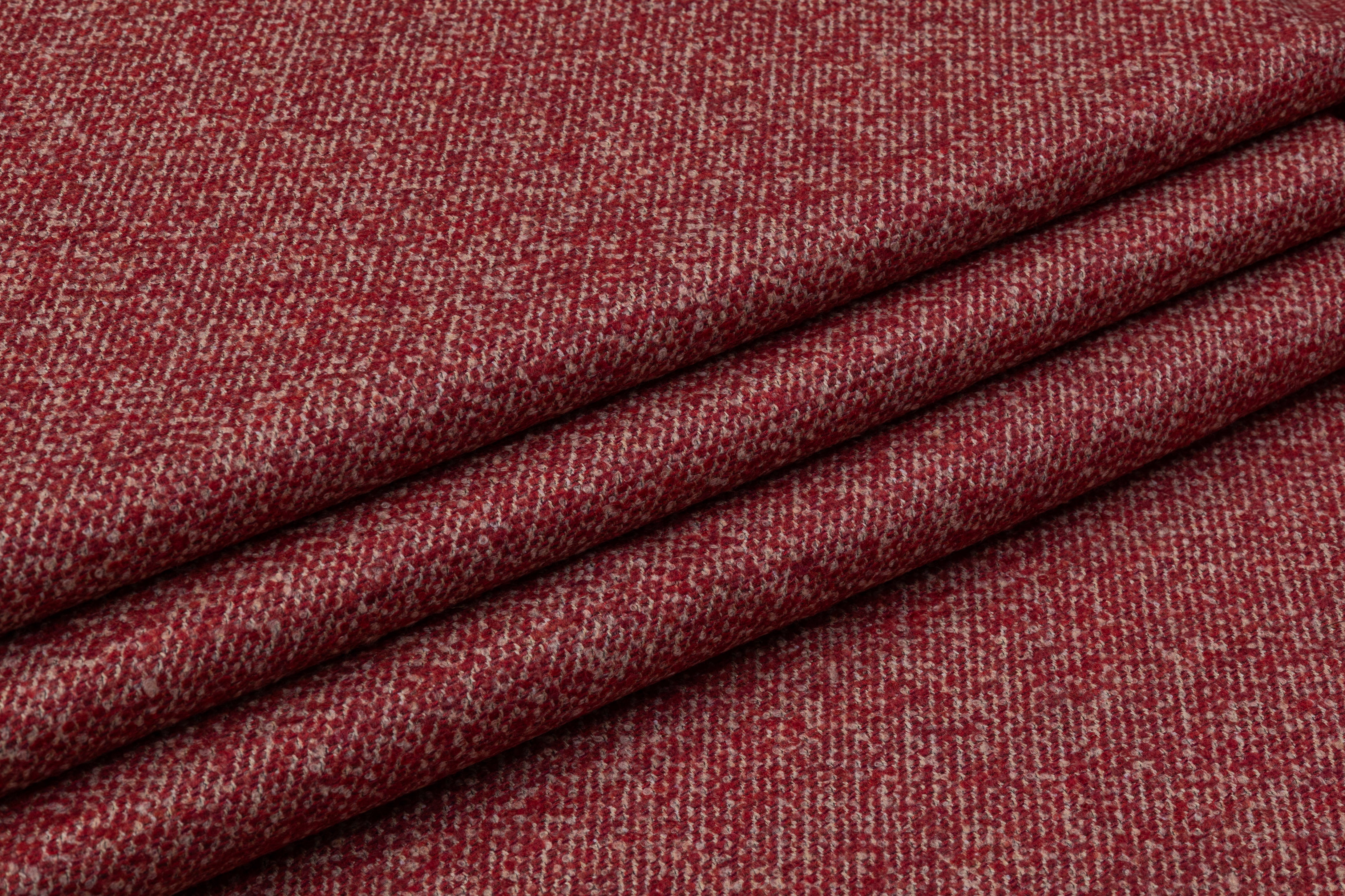 Cerruti - Italian Wool Blend Tweed - Maroon / Beige