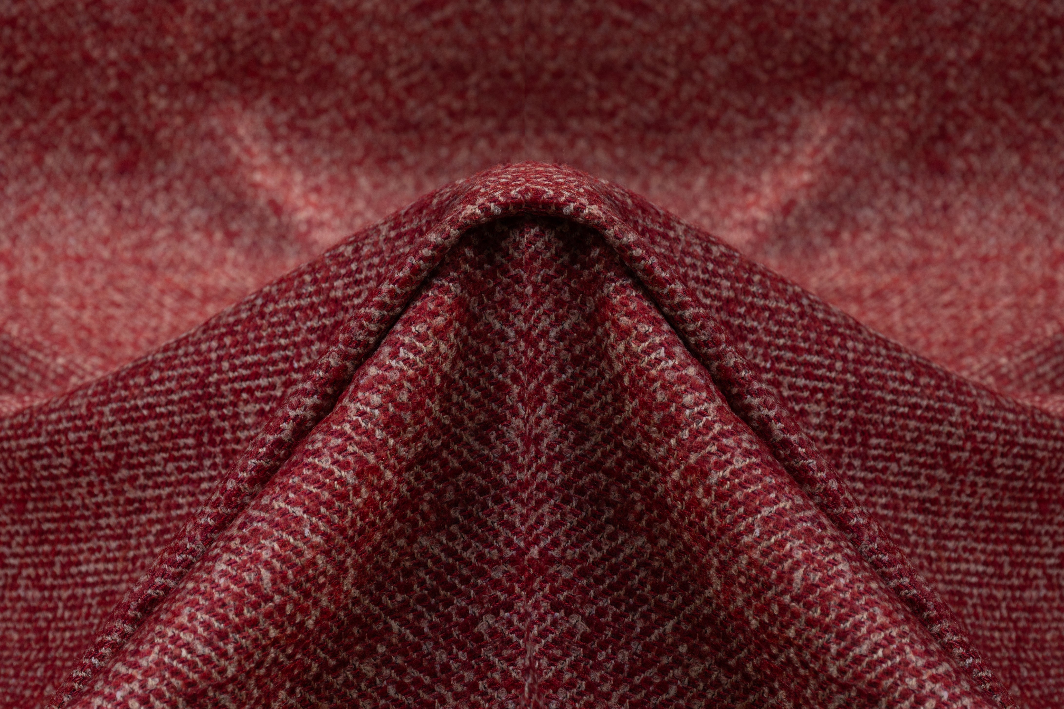 Cerruti - Italian Wool Blend Tweed - Maroon / Beige