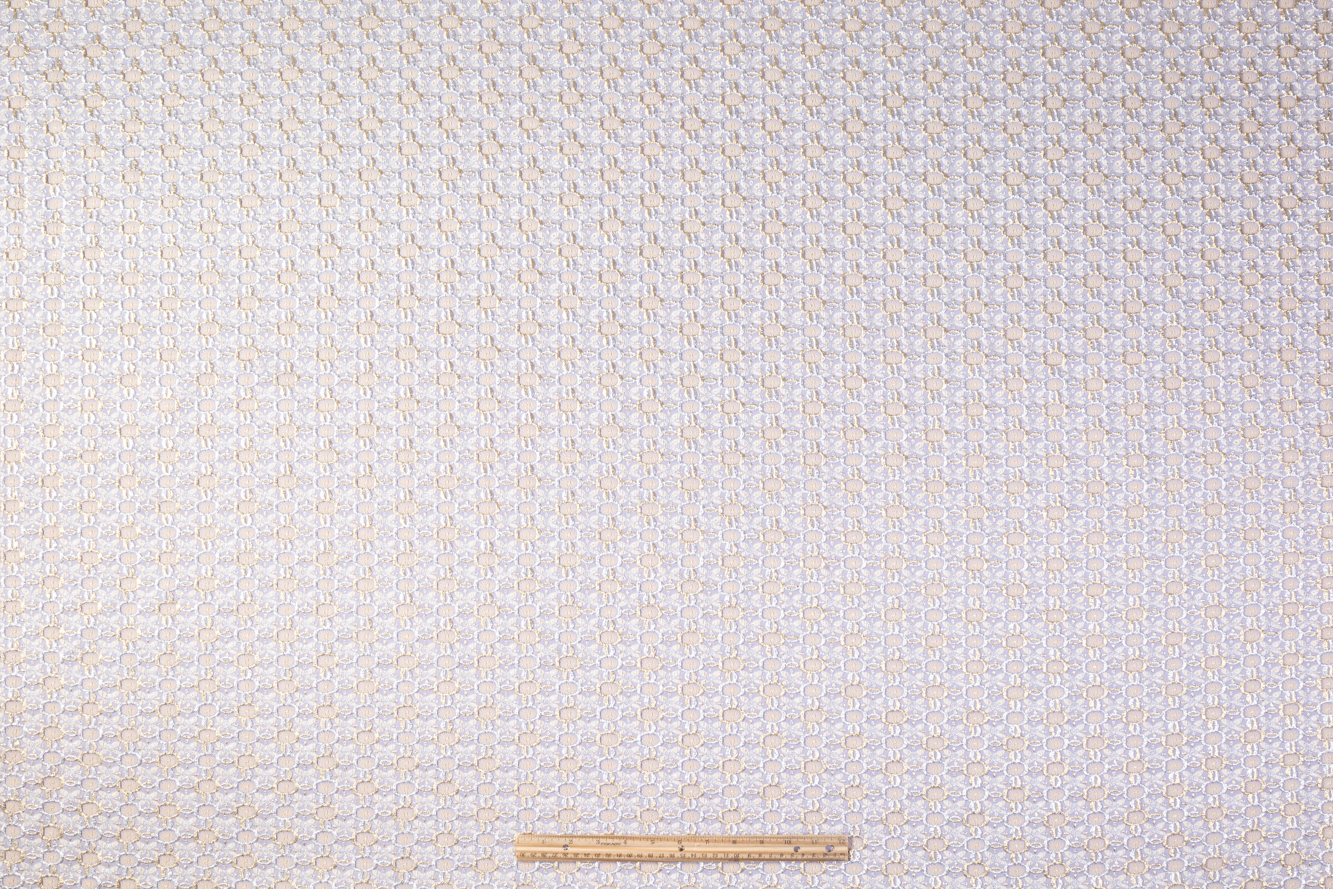 Metallic Italian Stretch Brocade - Lavender / Gold / Silver