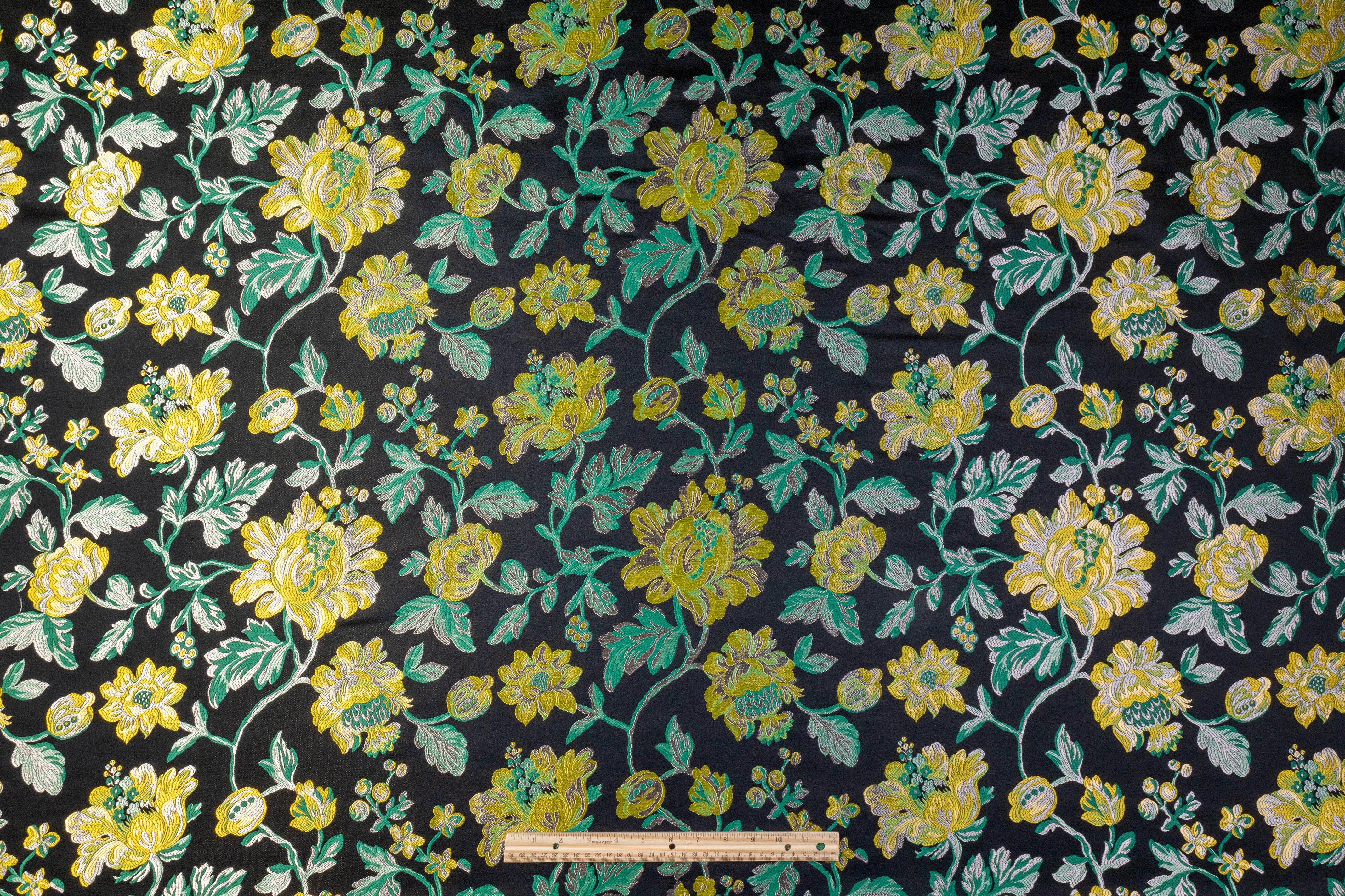 Etro - Floral Italian Metallic Brocade - Black / Green / Yellow