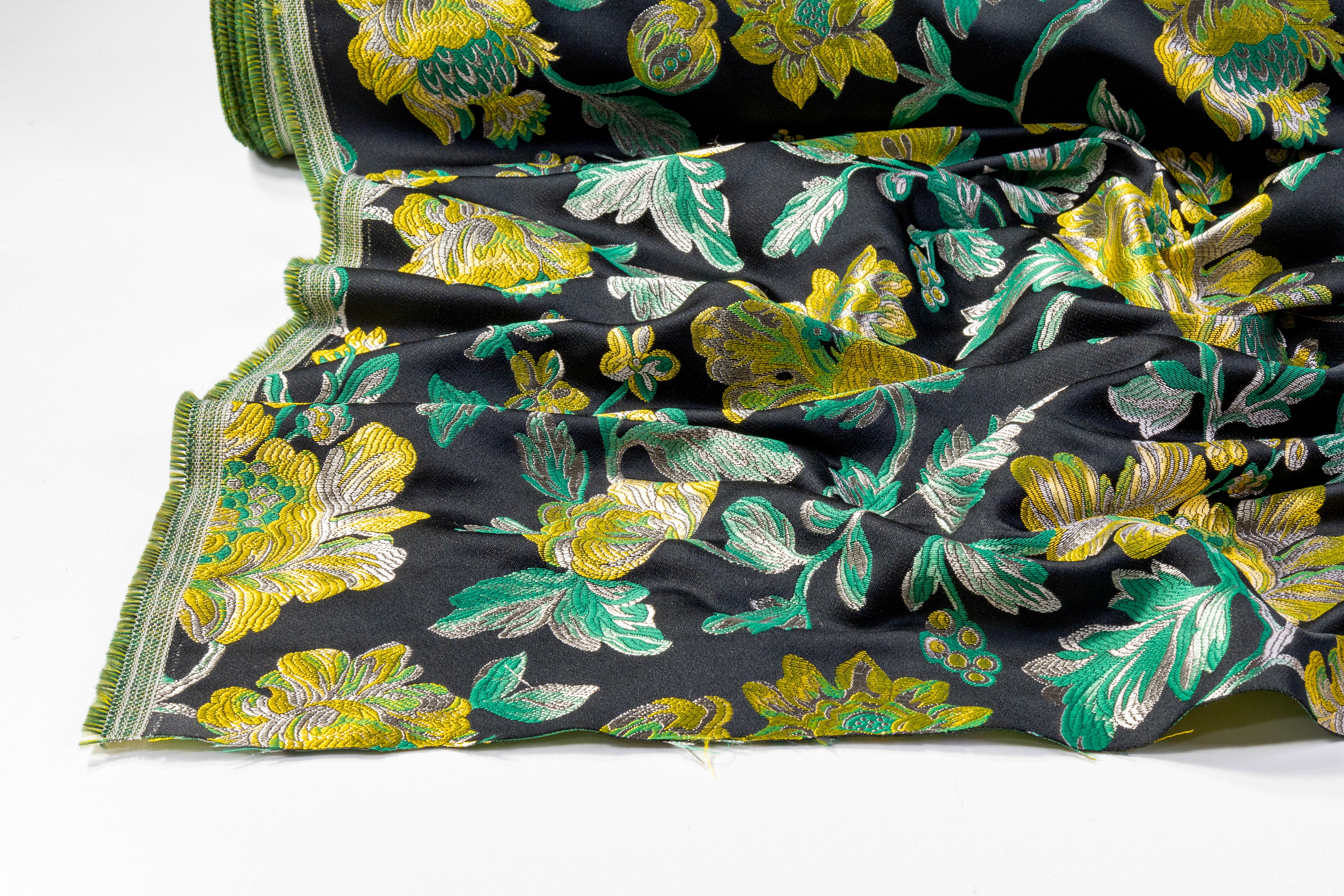 Etro - Floral Italian Metallic Brocade - Black / Green / Yellow