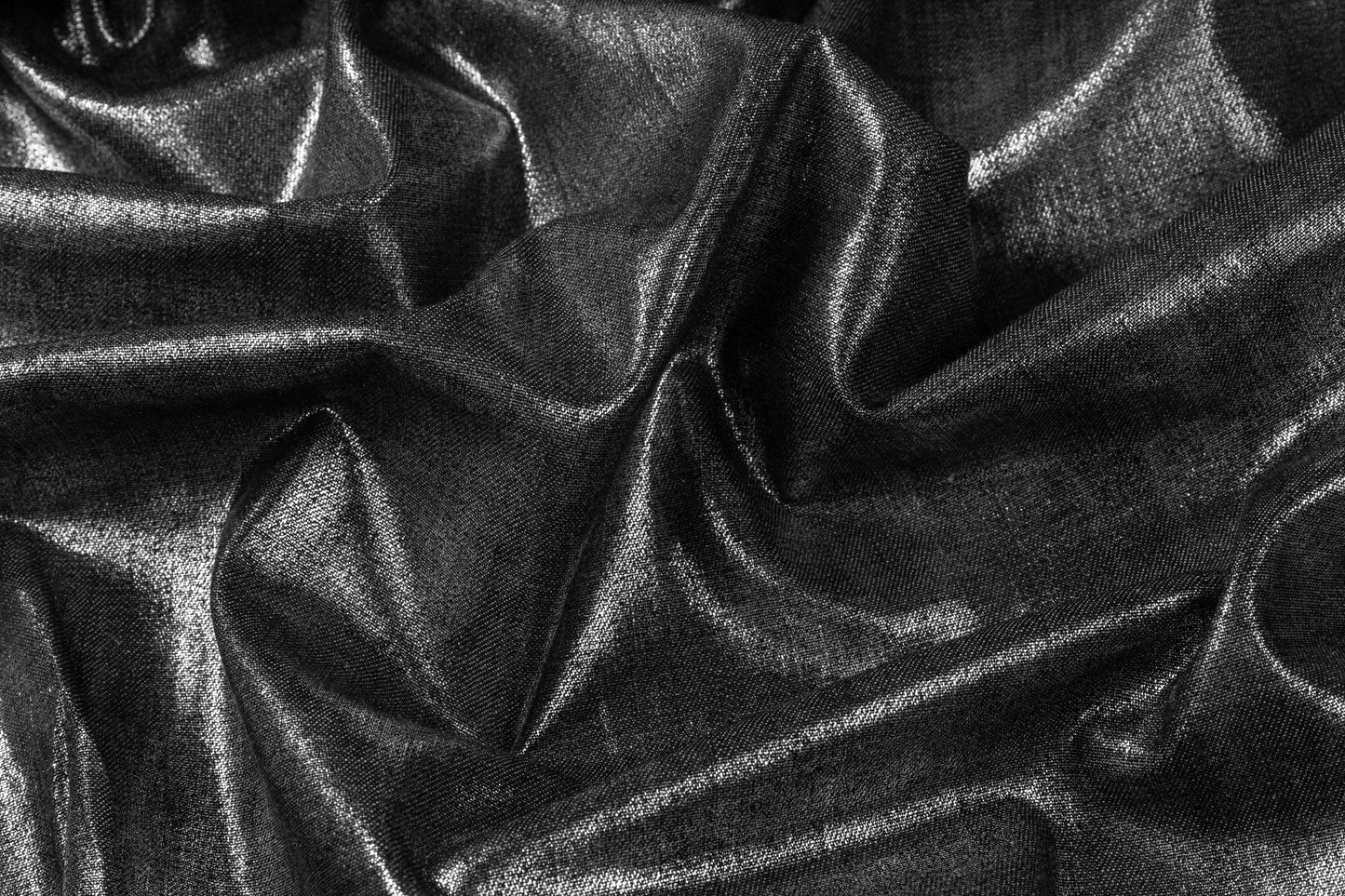 Laminated Italian Cotton Denim - Gray / Silver