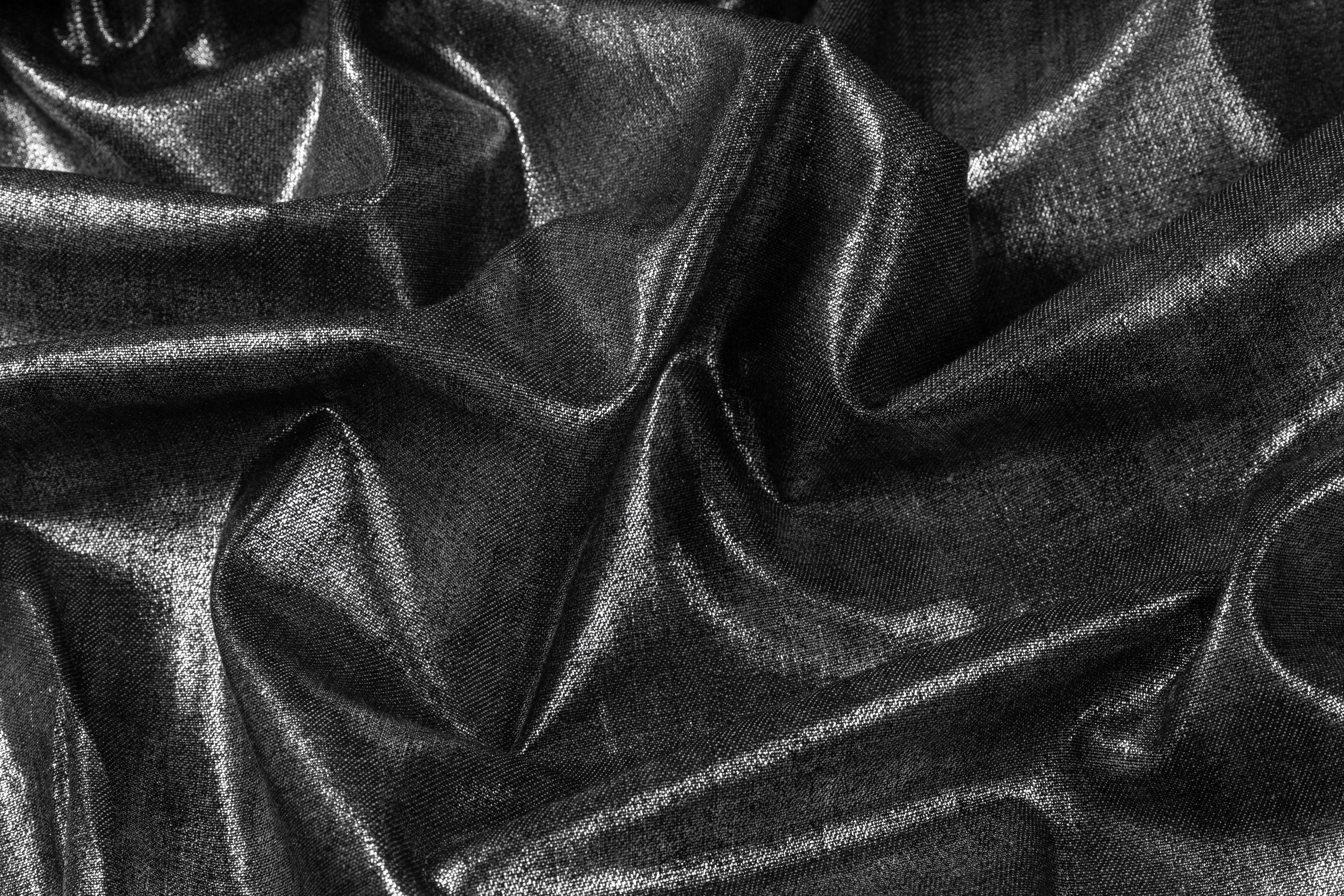 Laminated Italian Cotton Denim - Gray / Silver