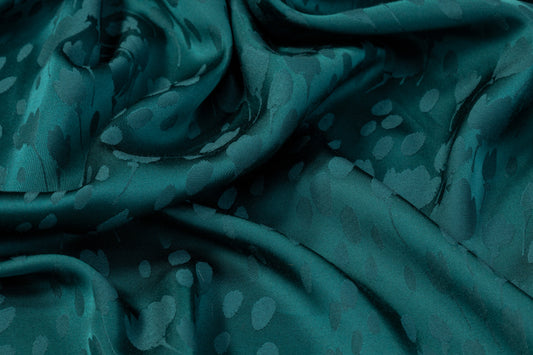 Viscose Acetate Italian Jacquard - Teal Green