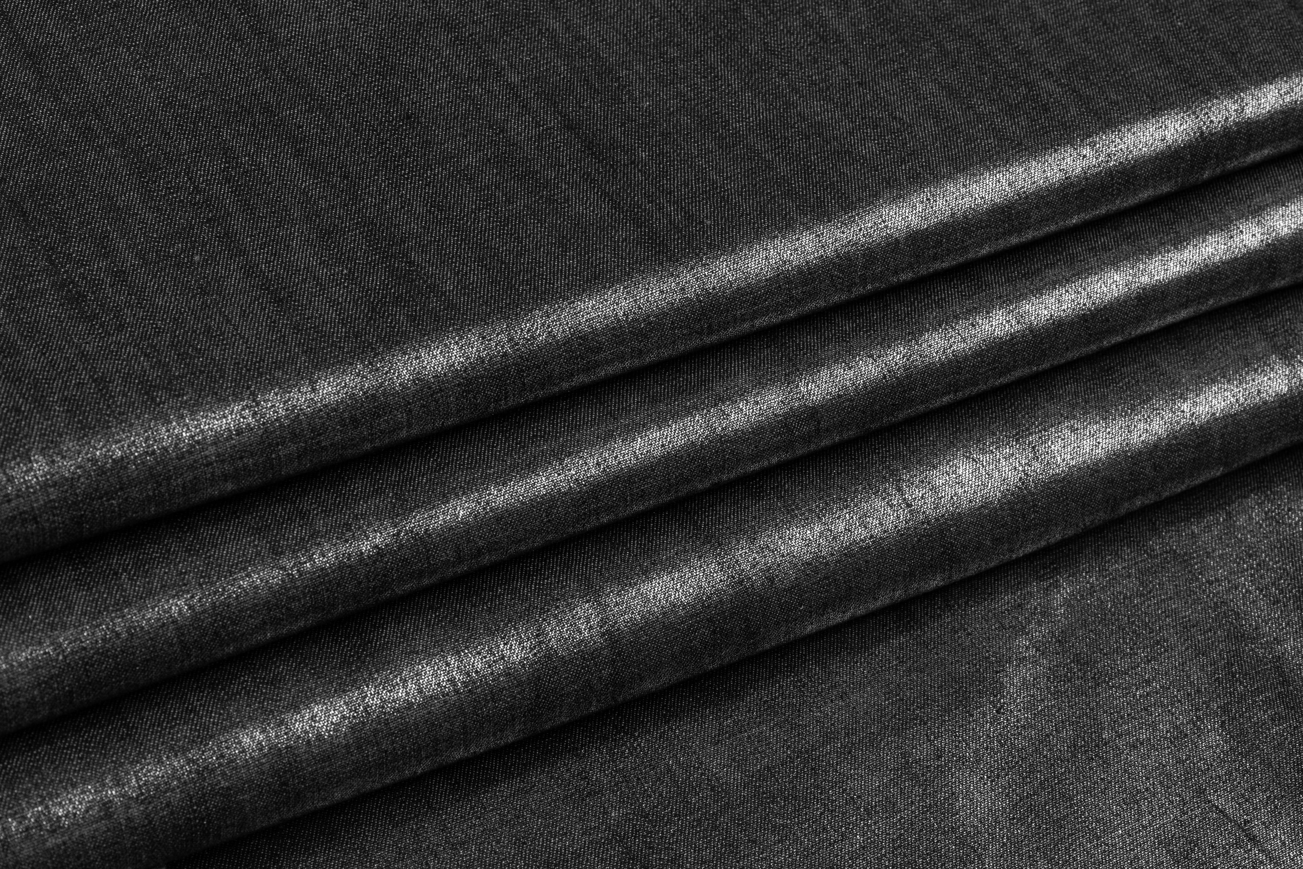 Laminated Italian Cotton Denim - Gray / Silver