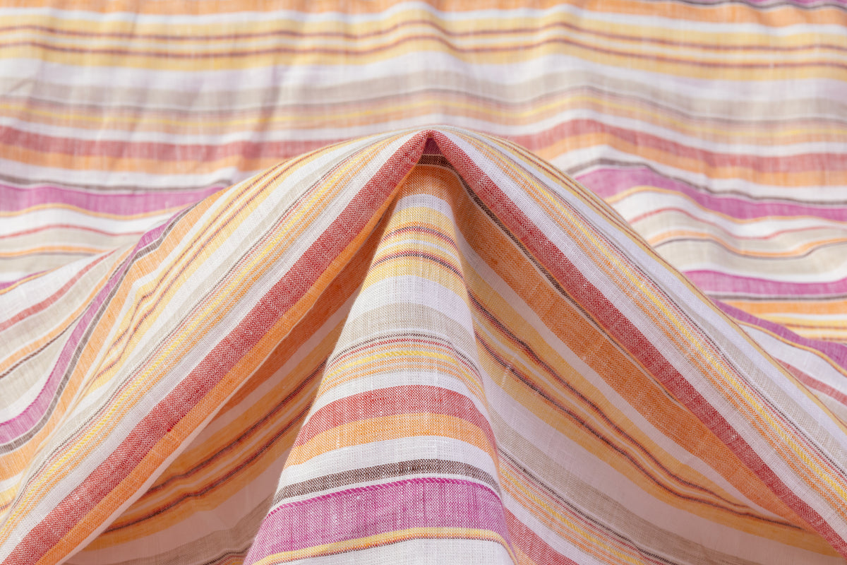Basque Material Striped Italian Linen - Multicolor