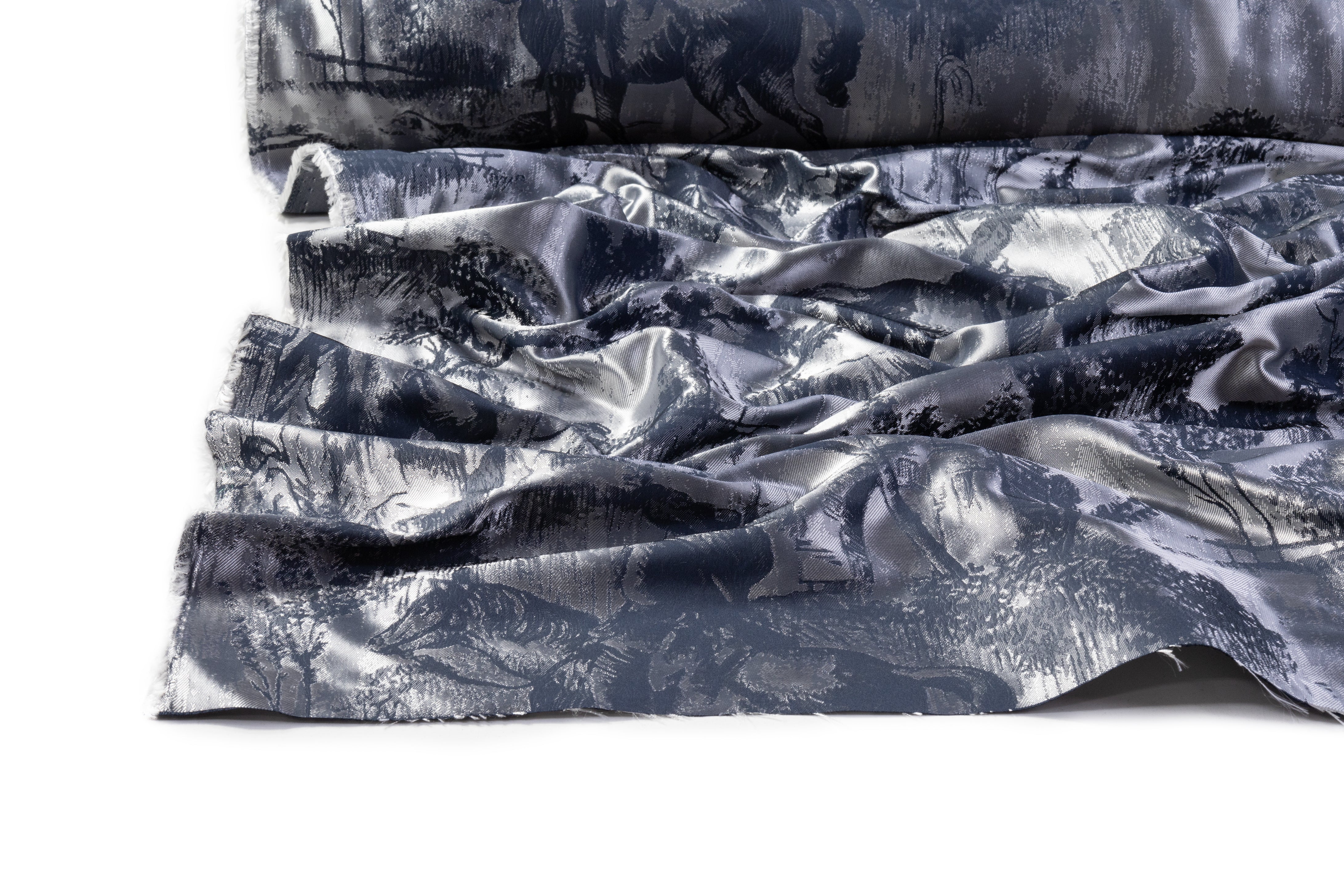Armani - Italian Silk Blend Toile Jacquard - Blue
