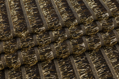 Metallic Italian Silk Chiffon - Black / Gold