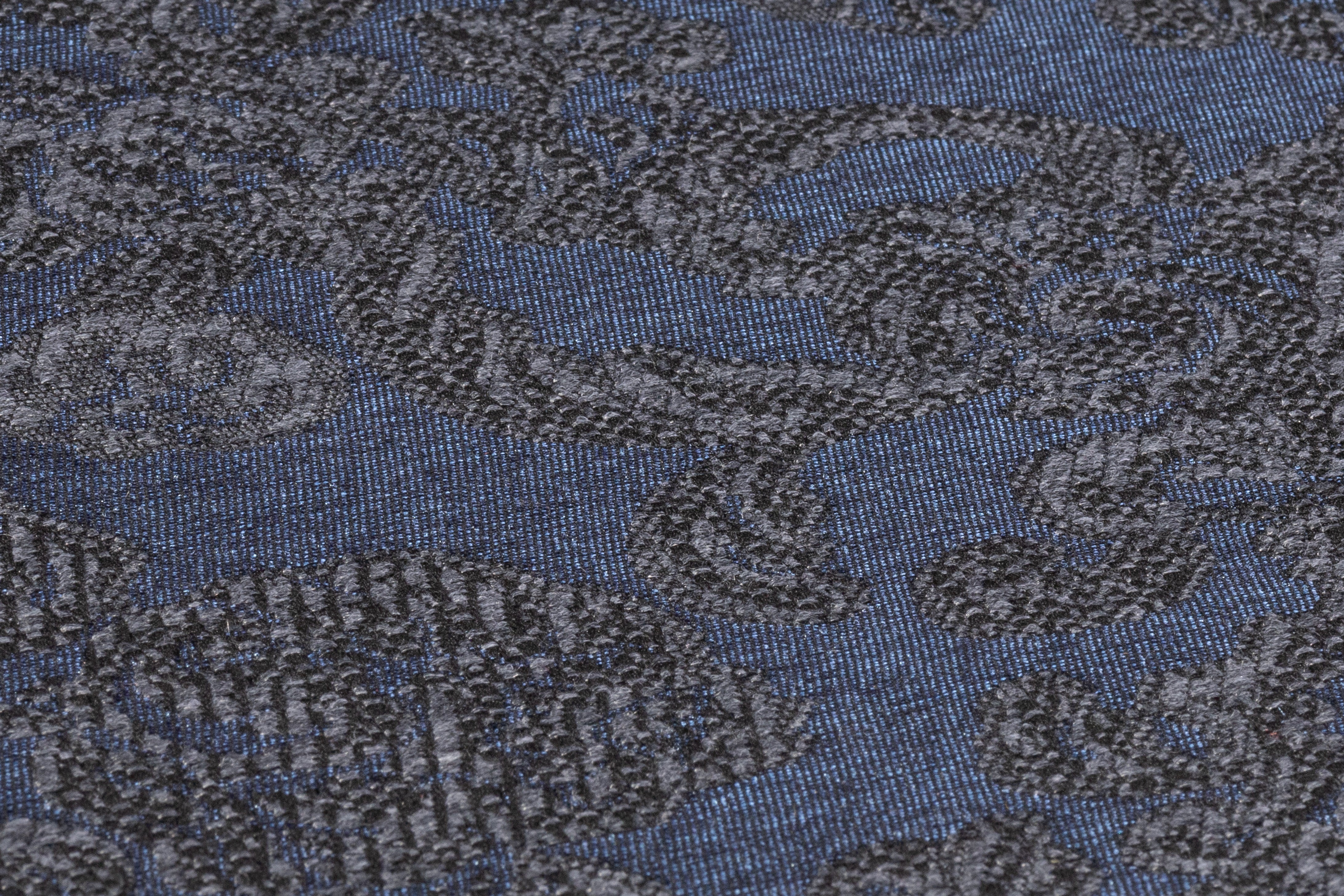 Damask Chenille Brocade - Blue / Gray