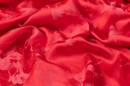 Viscose Acetate Italian Jacquard - Crimson Red