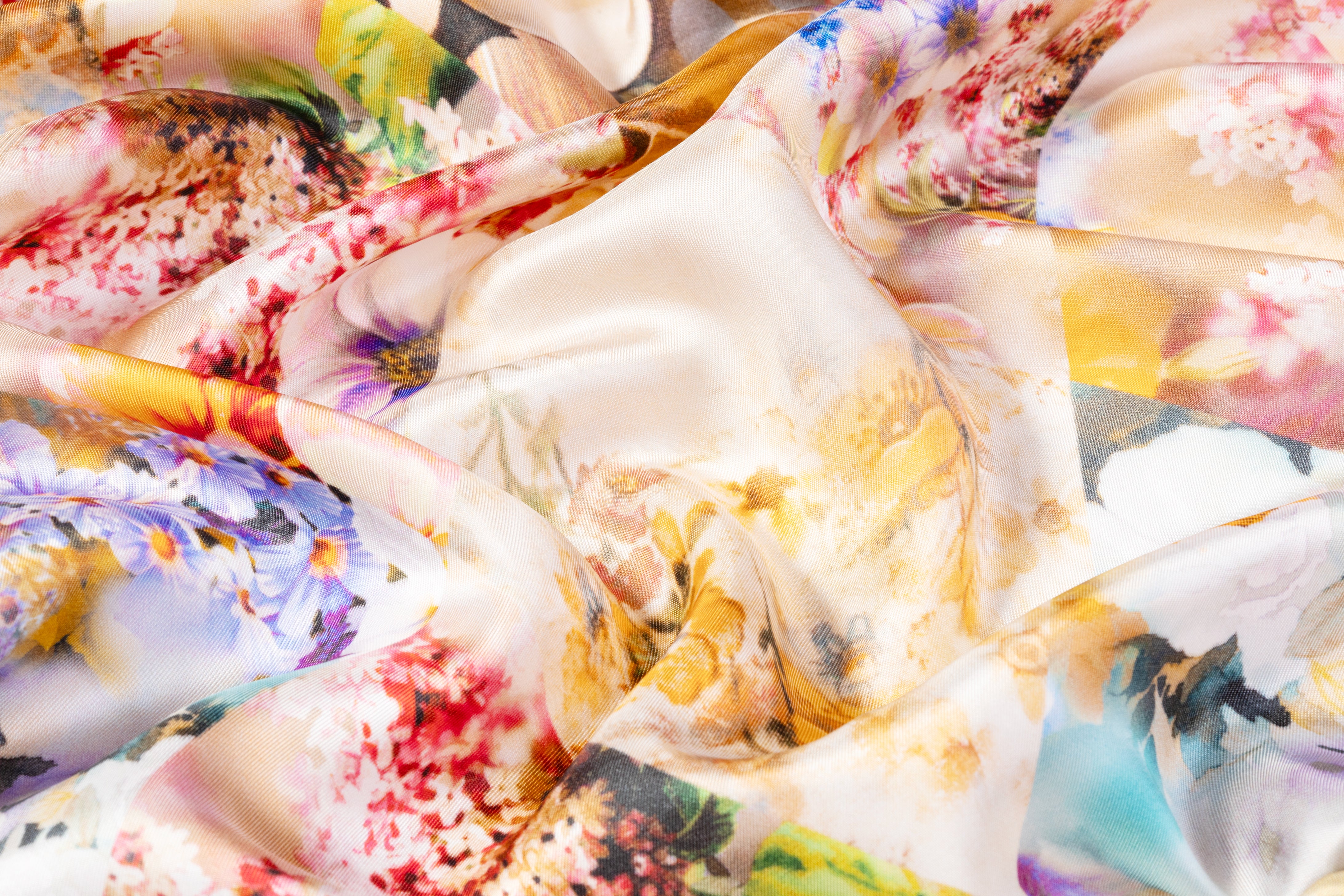 Floral Italian Viscose Twill - Multicolor