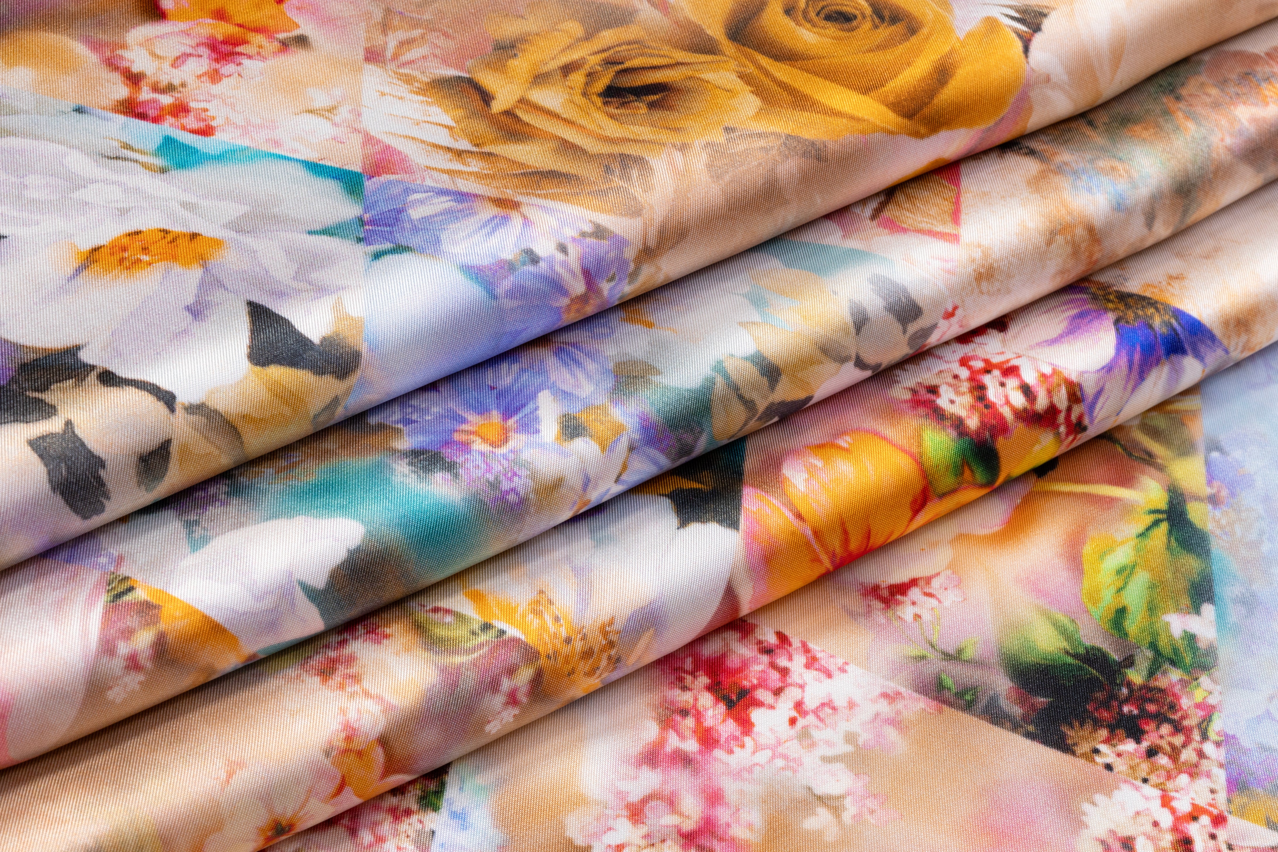 Floral Italian Viscose Twill - Multicolor