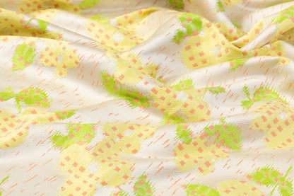 Abstract Floral Italian Brocade - Yellow / Green / Orange