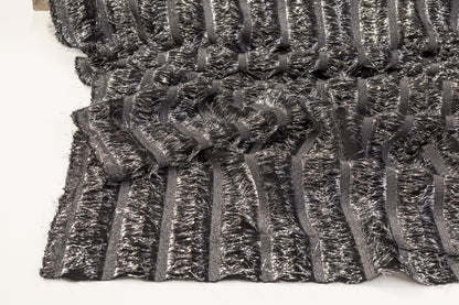 Metallic Italian Silk Chiffon - Black / Silver