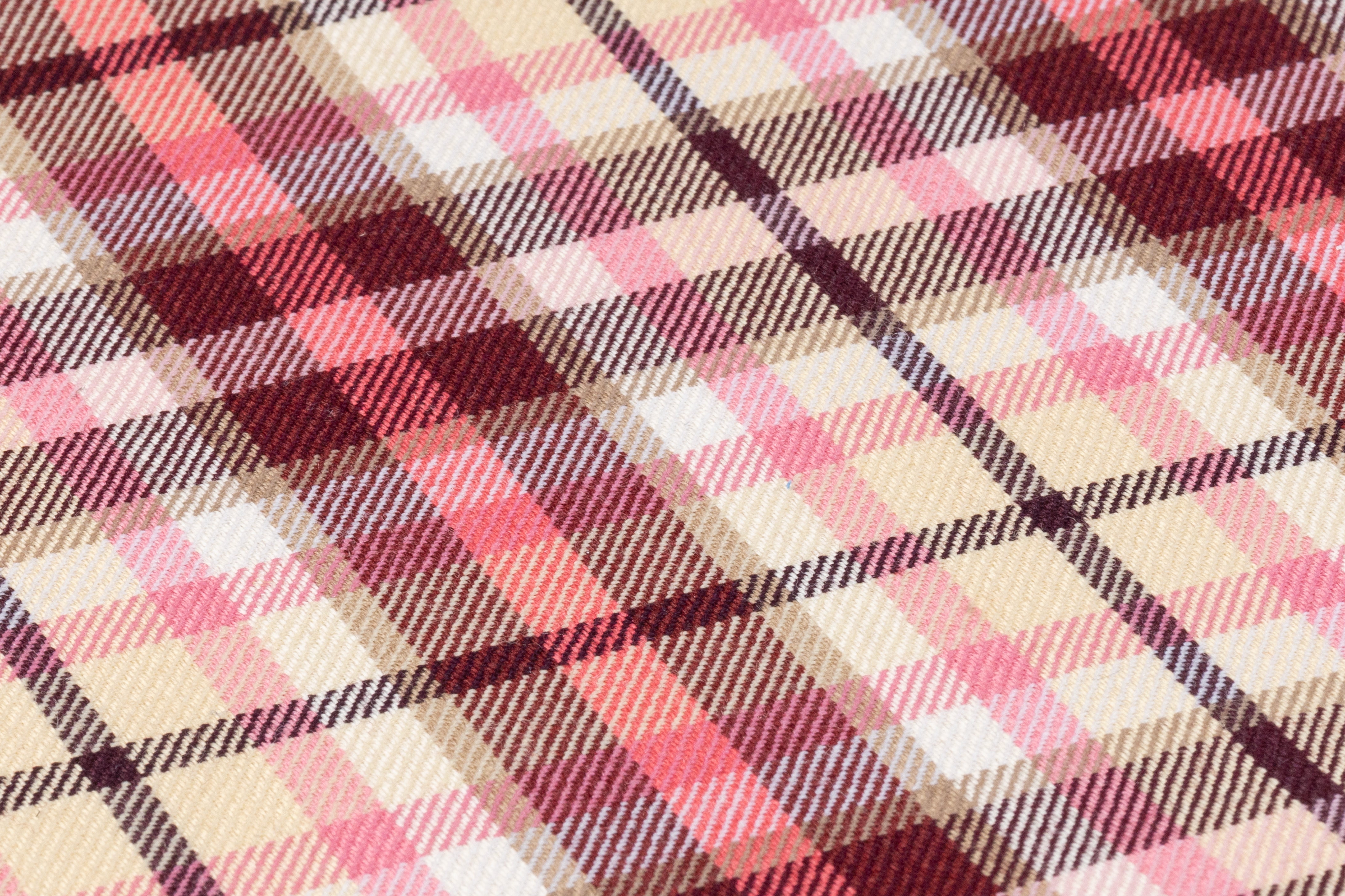 Checked Italian Wool - Pink / Burgundy / Cream
