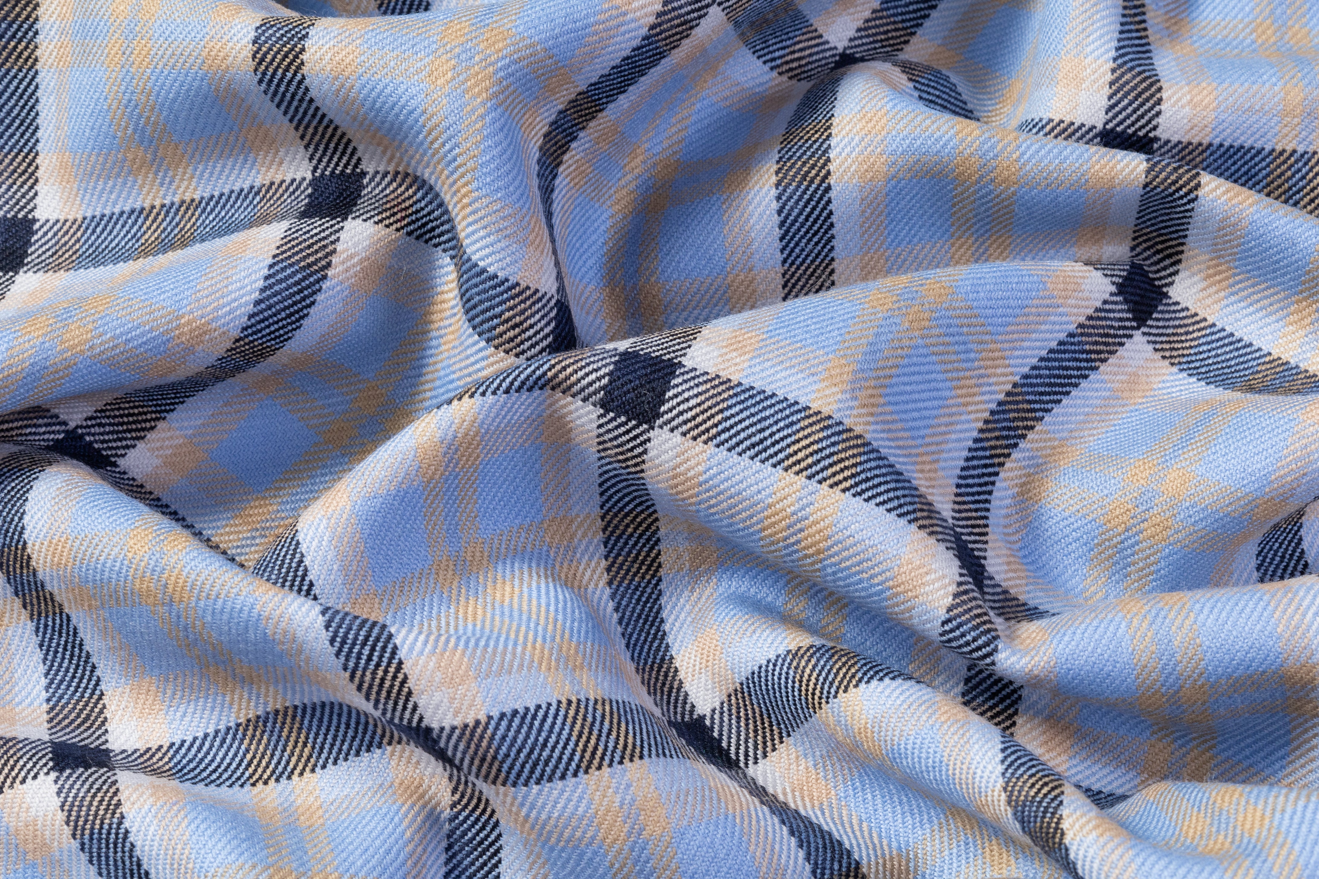 Checked Italian Wool - Blue