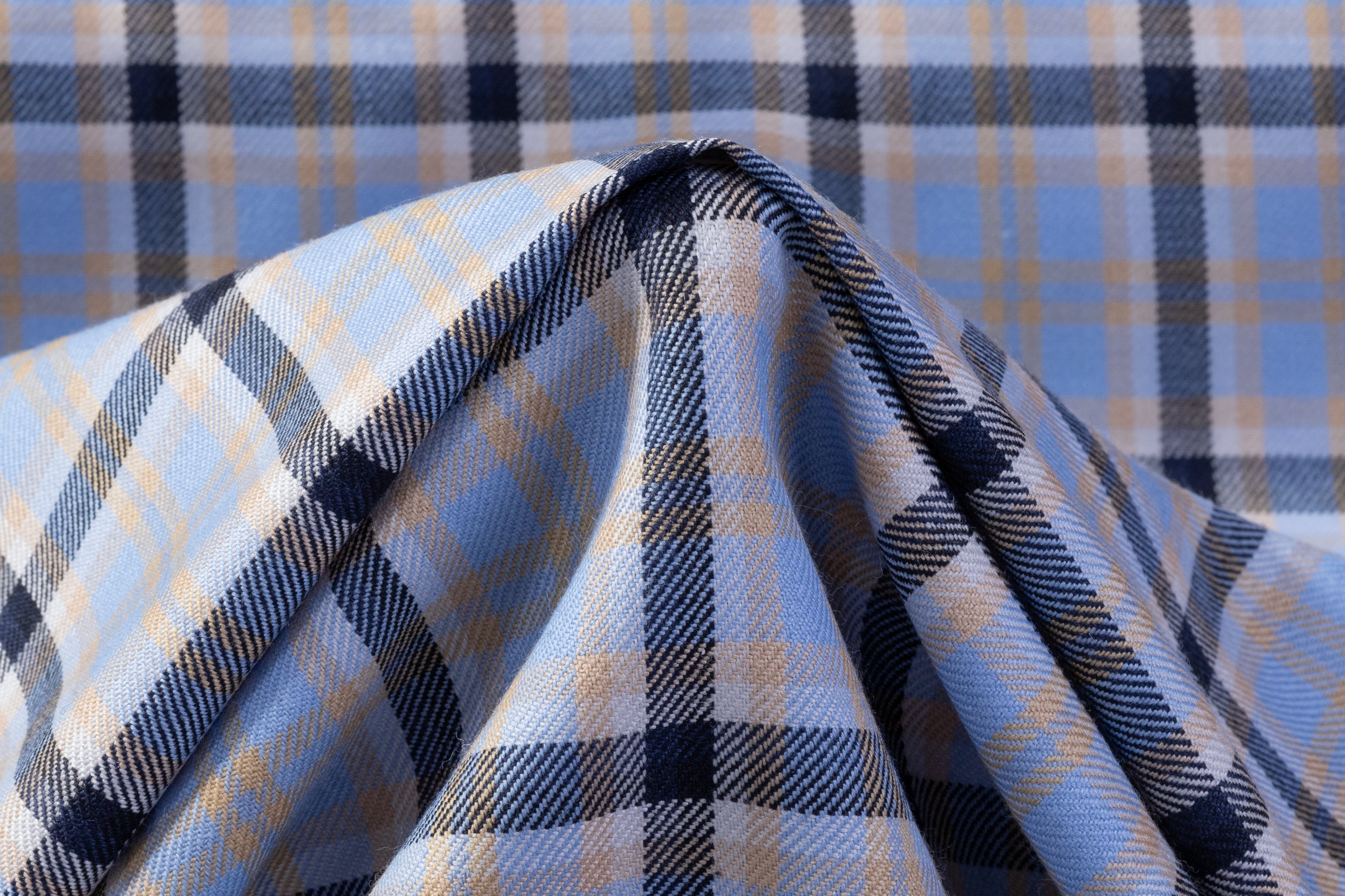 Checked Italian Wool - Blue