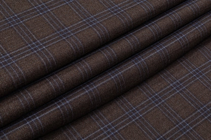 Cerruti - Oxygen 130's Italian Wool Suiting - Brown / Blue