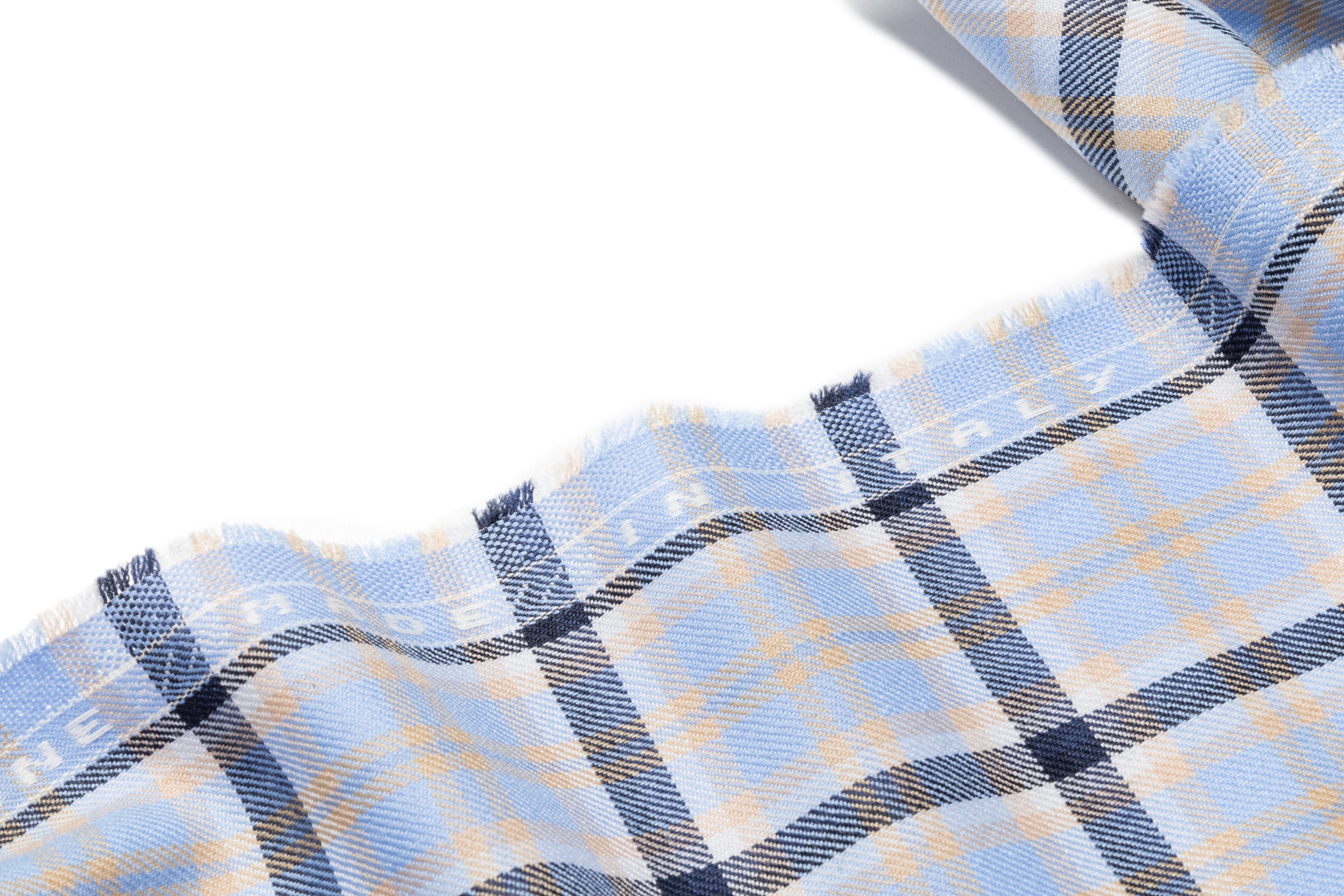 Checked Italian Wool - Blue