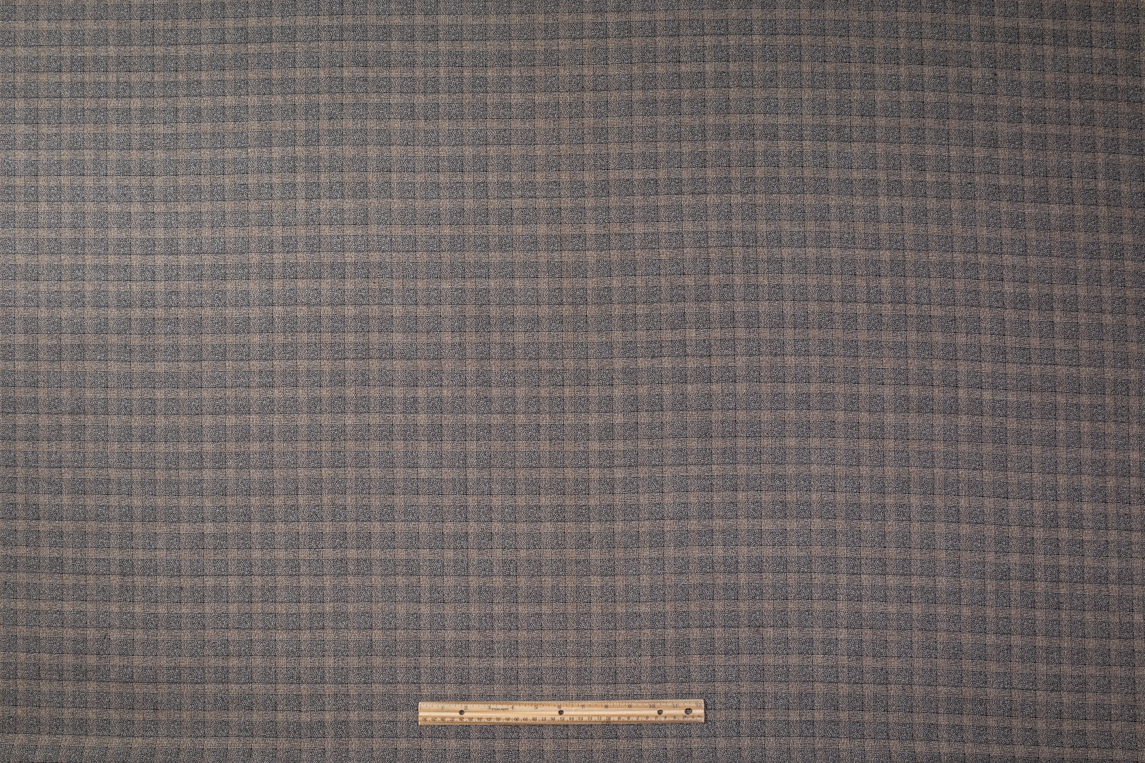 Checked Italian Wool Tweed - Gray / Taupe