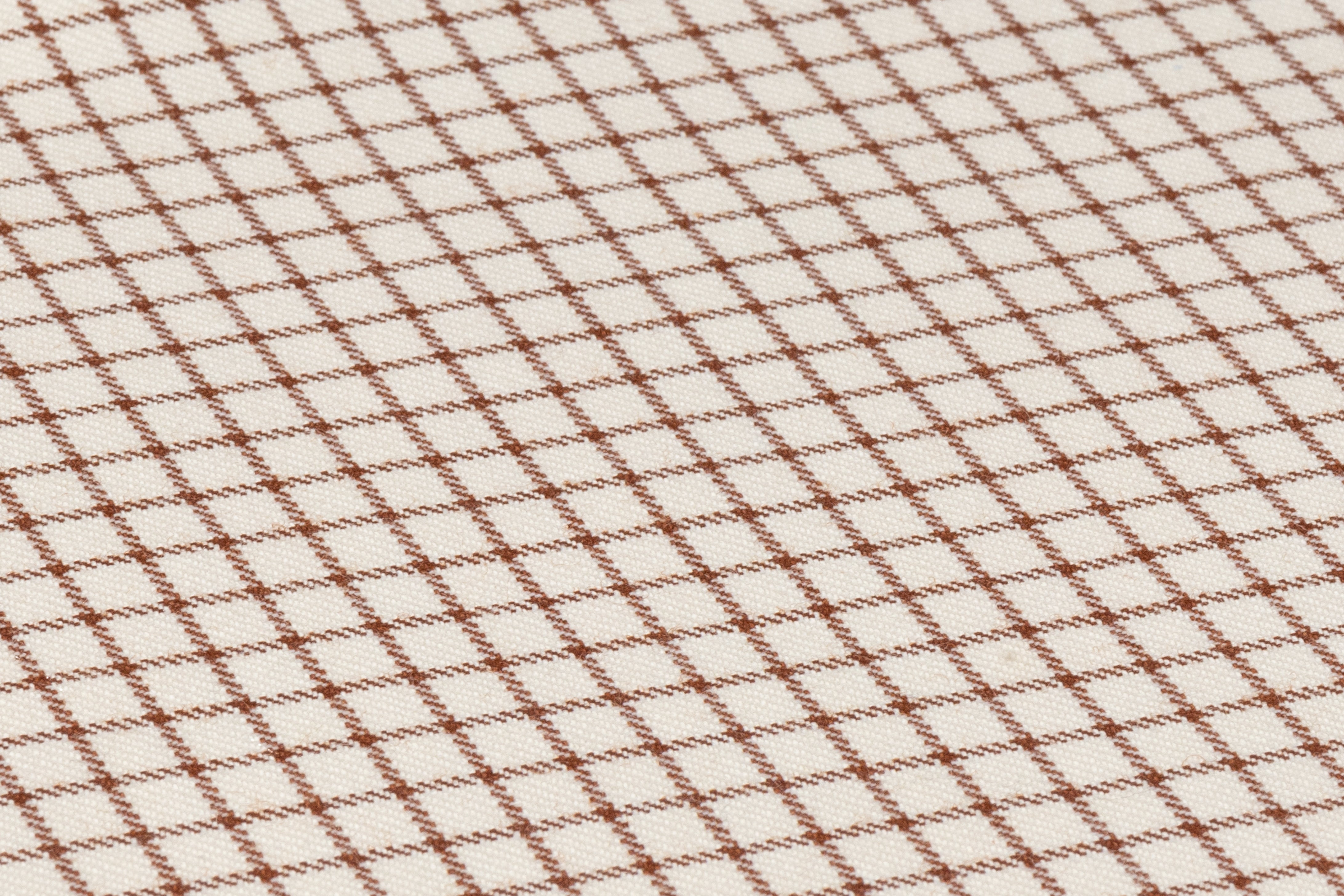 Checked Italian Wool Twill - Brown / Ivory