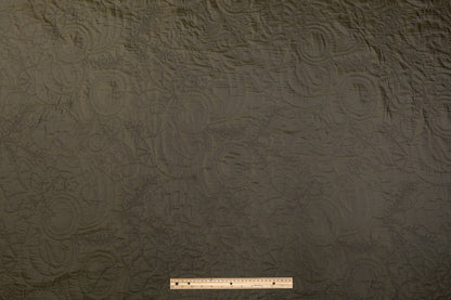Abstract Quilted Polyester - Iridescent Olive and Black