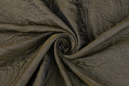 Abstract Quilted Polyester - Iridescent Olive and Black