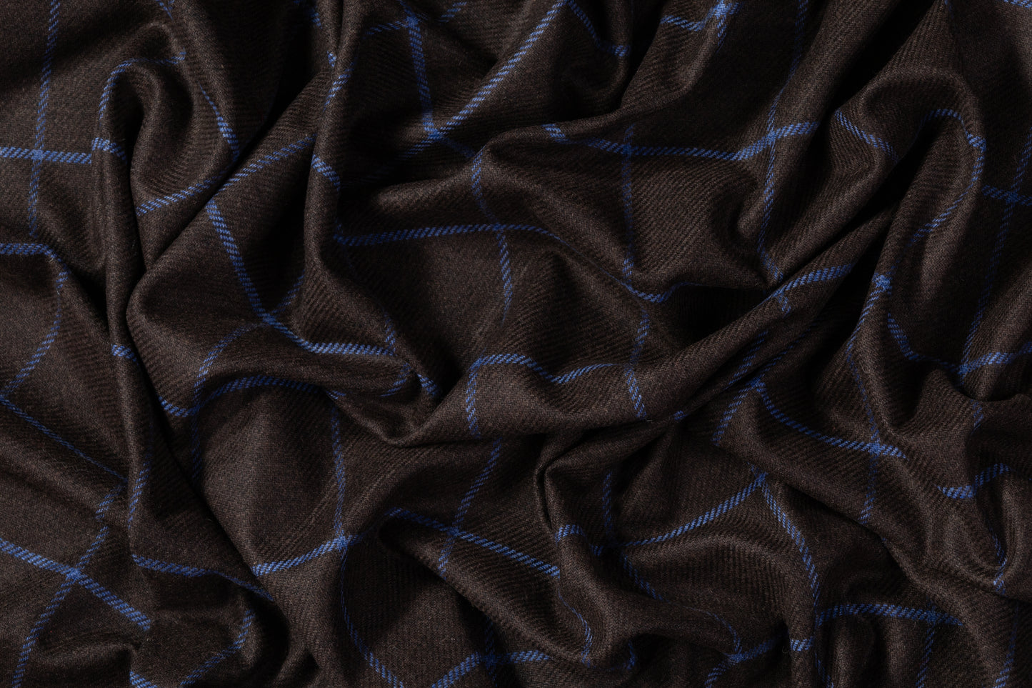 Cerruti - Italian Cashmere Wool Suiting - Brown / Blue