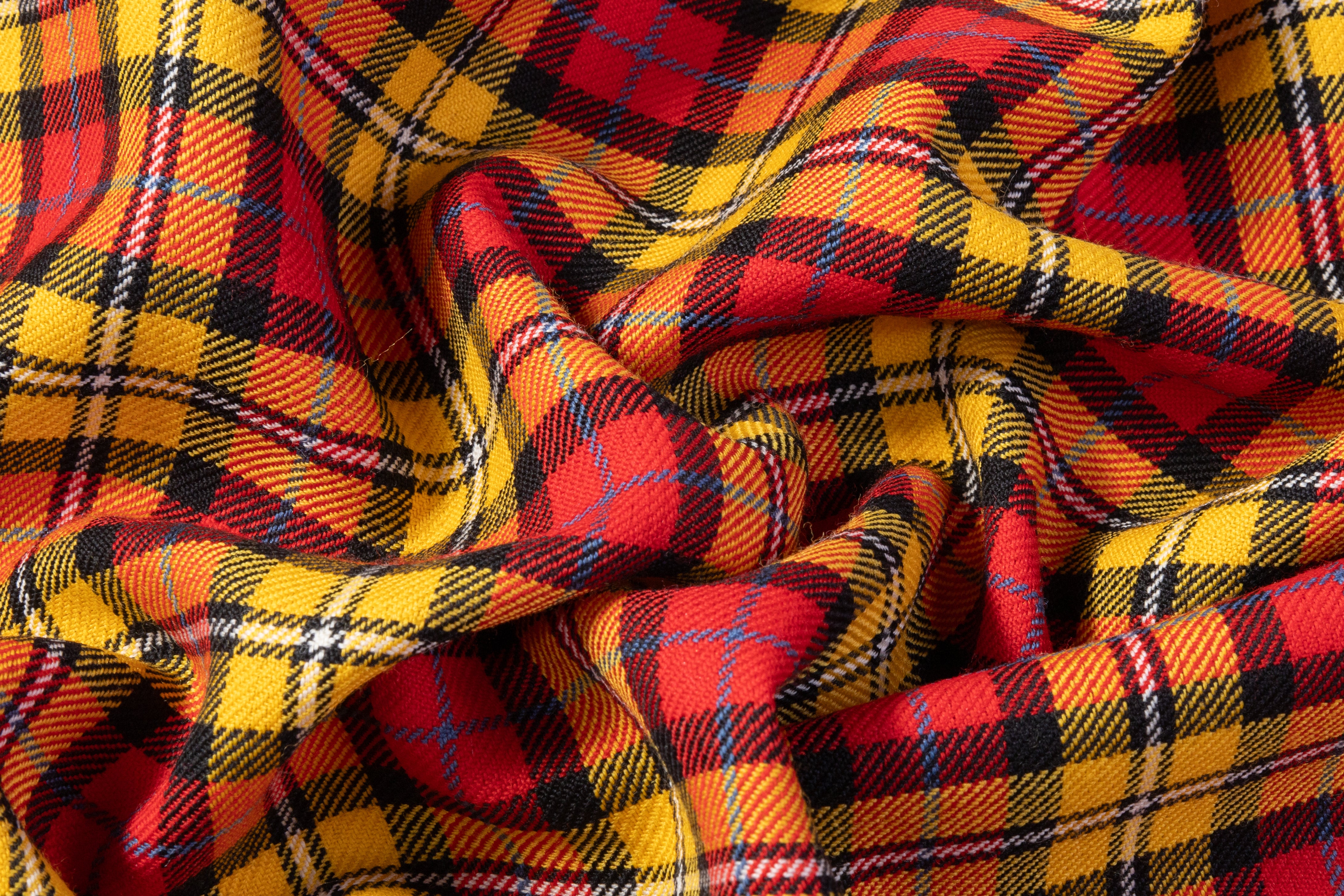 Checked Italian Wool - Red / Yellow